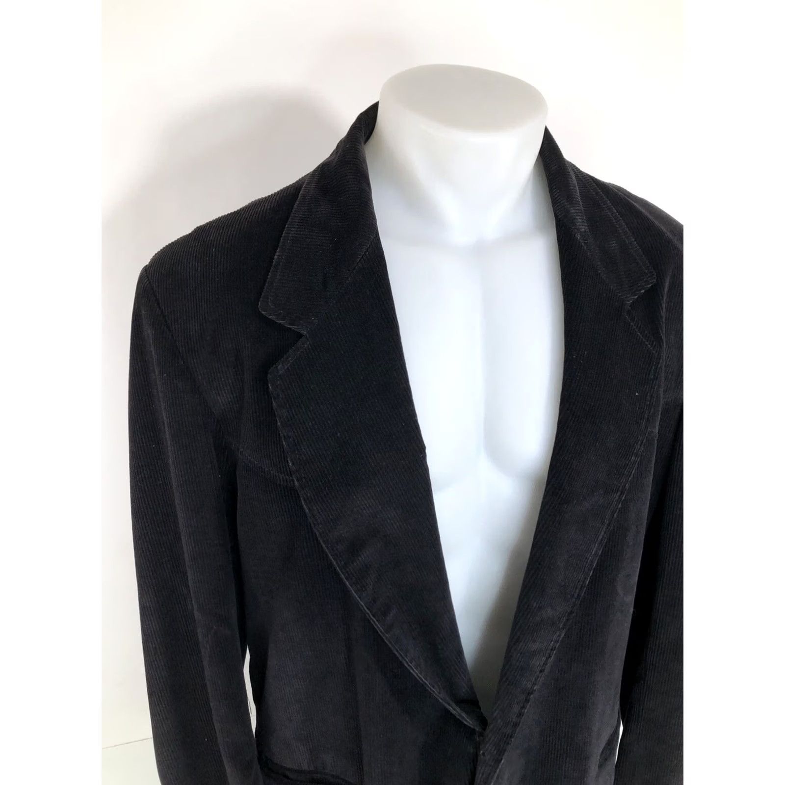 Vintage Pioneer Wear Corduroy Mens Jacket Blazer Western Elbow Patch 48 Black Vintage JE Size 48R - 2 Thumbnail