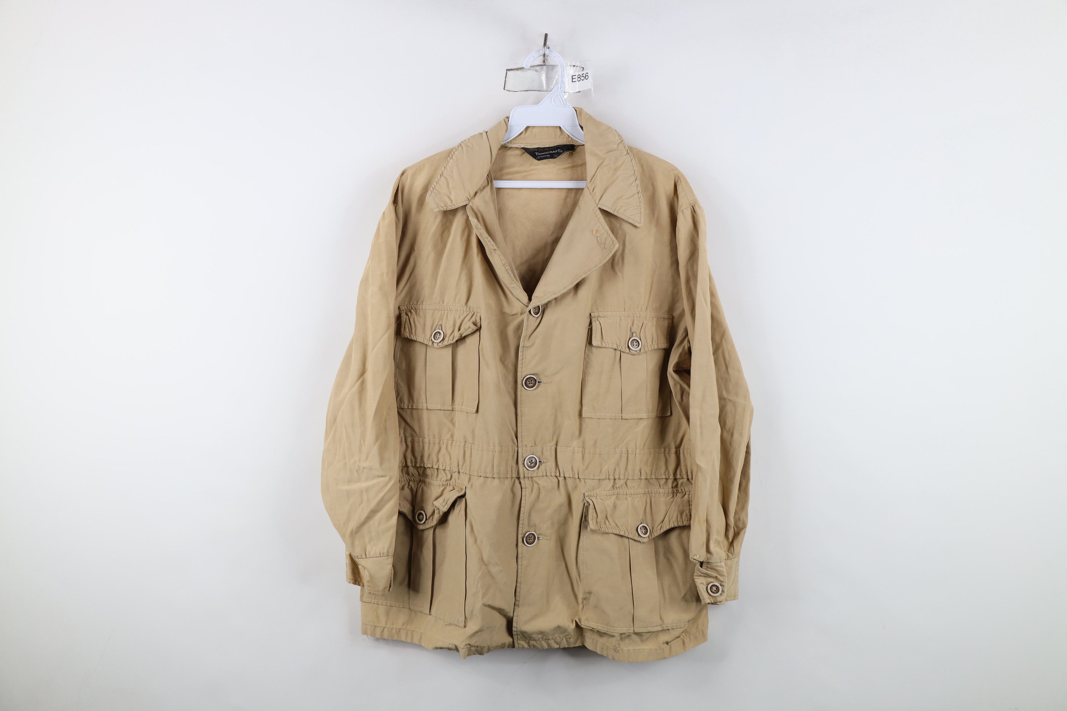 Vintage 70s Streetwear Rayon Gabardine Safari Bush Jacket