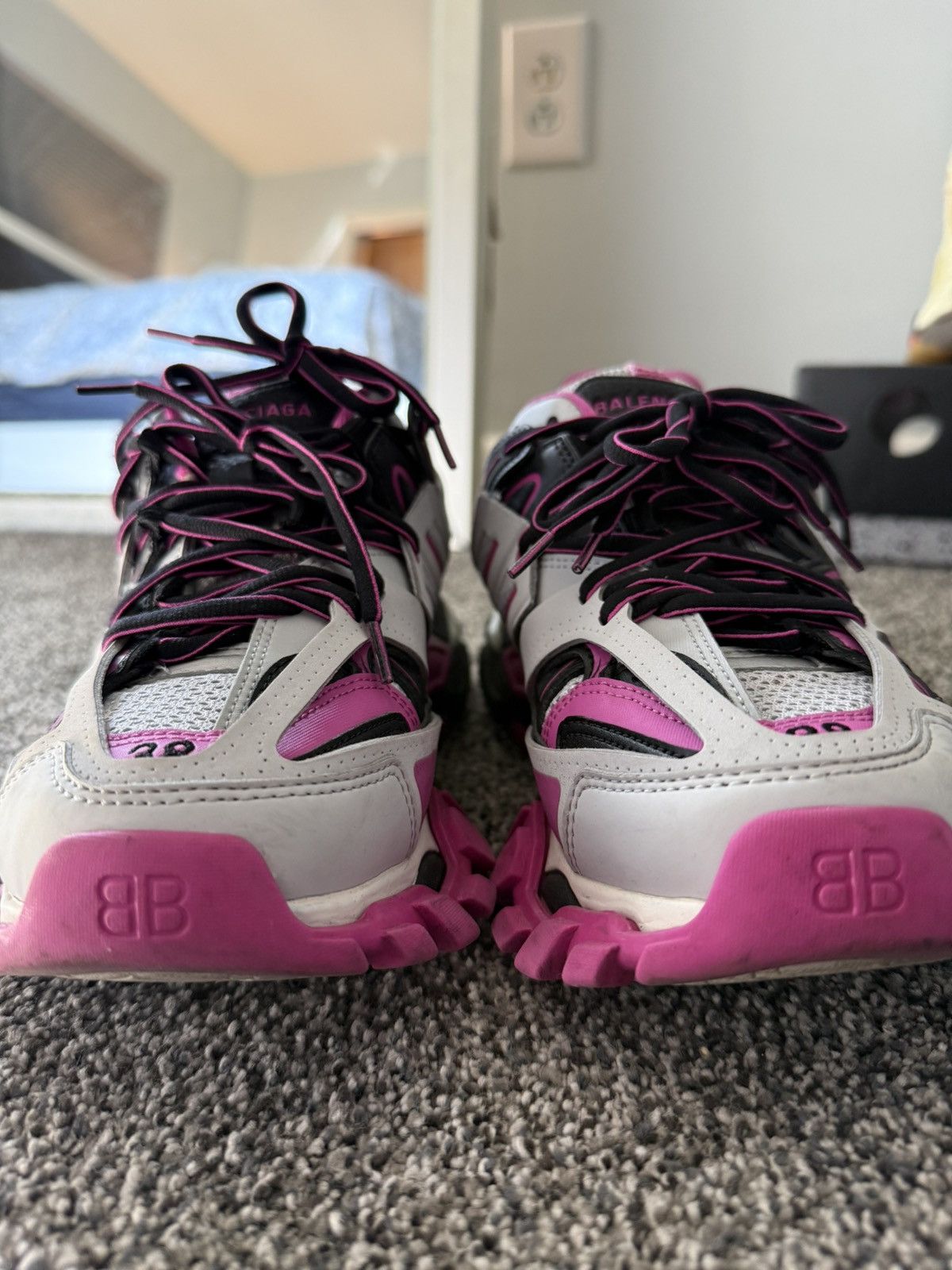 Balenciaga Balenciaga Track LED Sneakers in Grey & Pink & Black Size US 8 / IT 38 - 6 Thumbnail