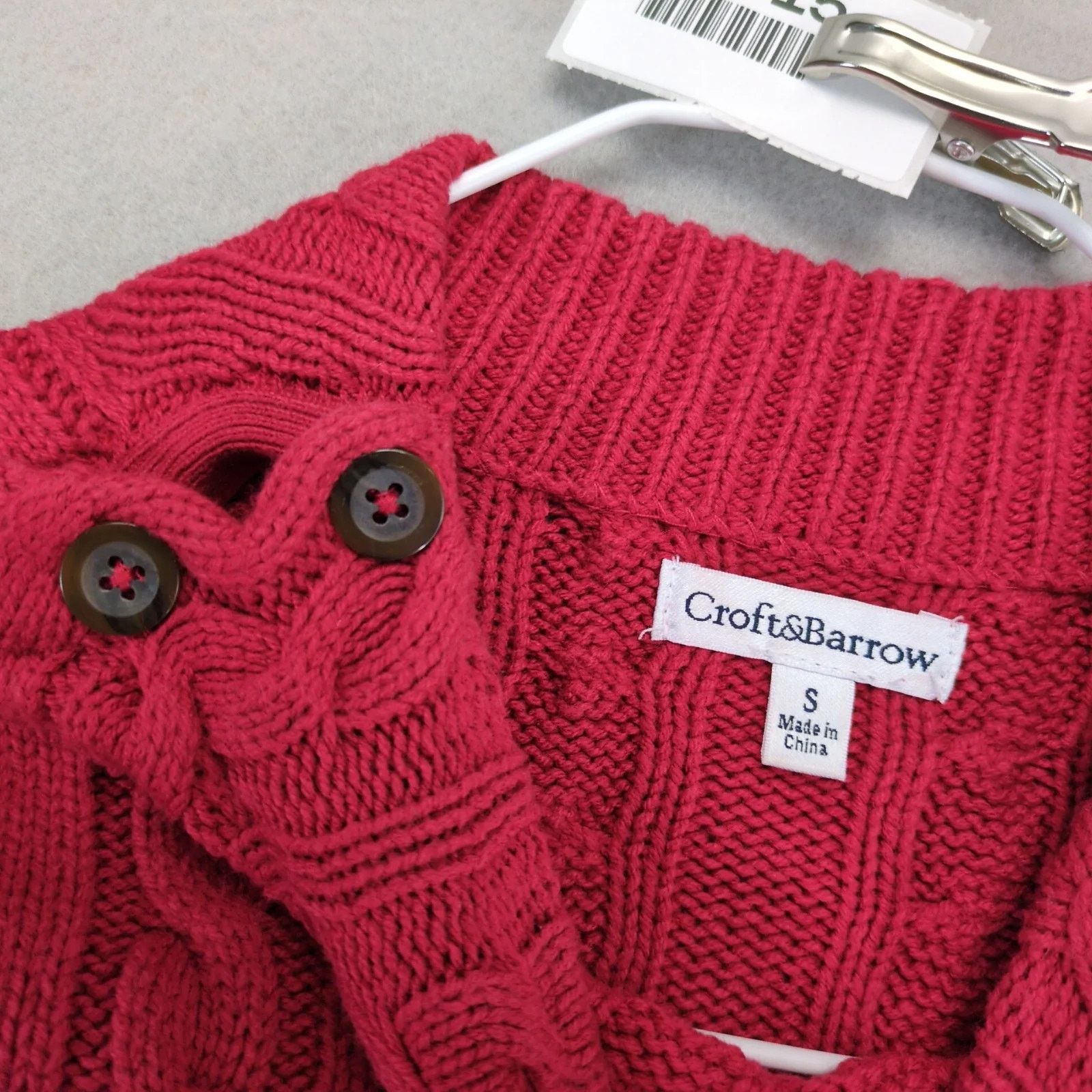 Croft & Barrow Croft & Barrow Cable Knit Sweater Women's S Button Mock Neck Size S / US 4 / IT 40 - 3 Thumbnail