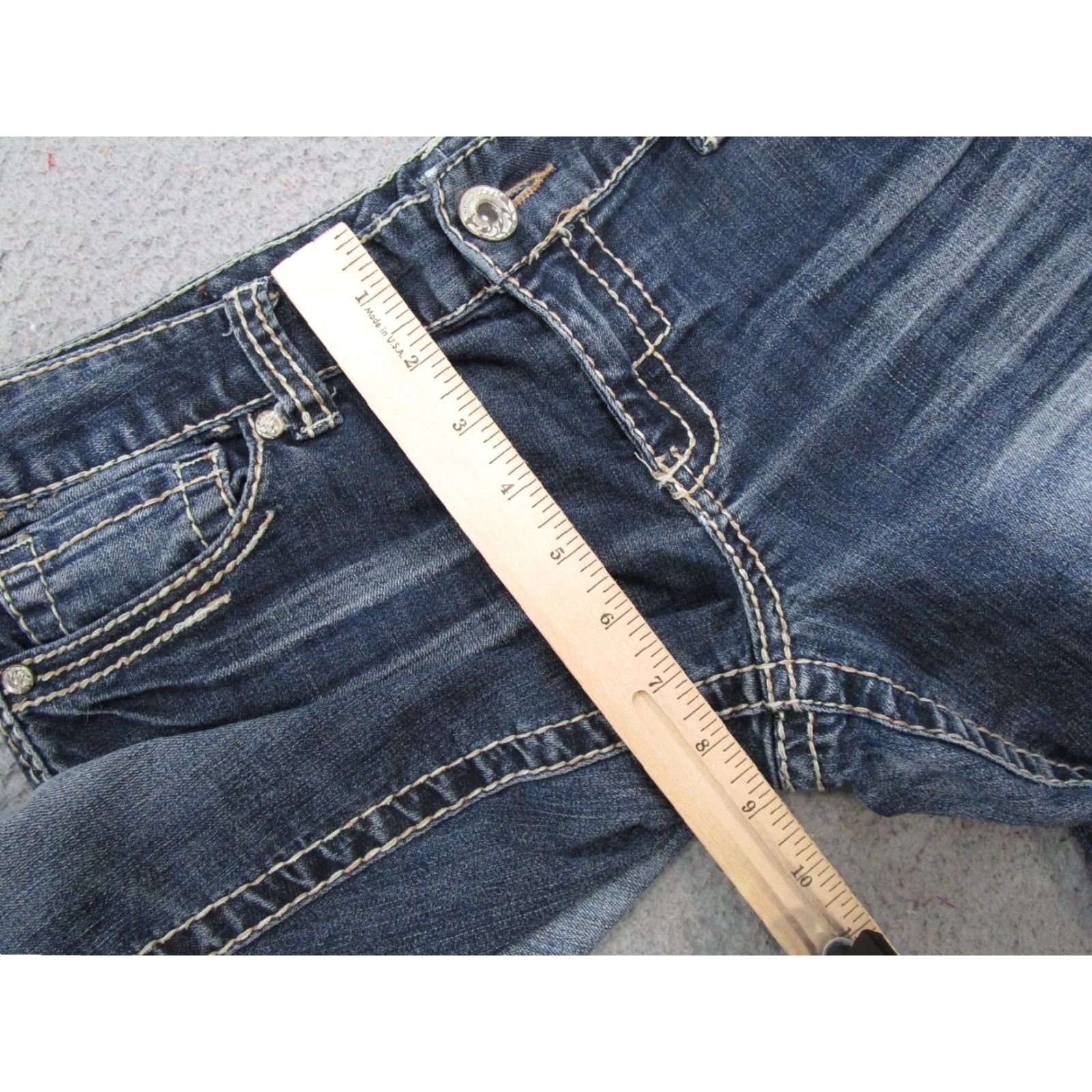 Vintage Maurices Women's Denim Jeans 5-Pocket Stretch Embroidered Flap Pocket Slim/Regular Size M Blue Denim Skinny Casual Size 32" / US 10 / IT 46 - 5 Thumbnail