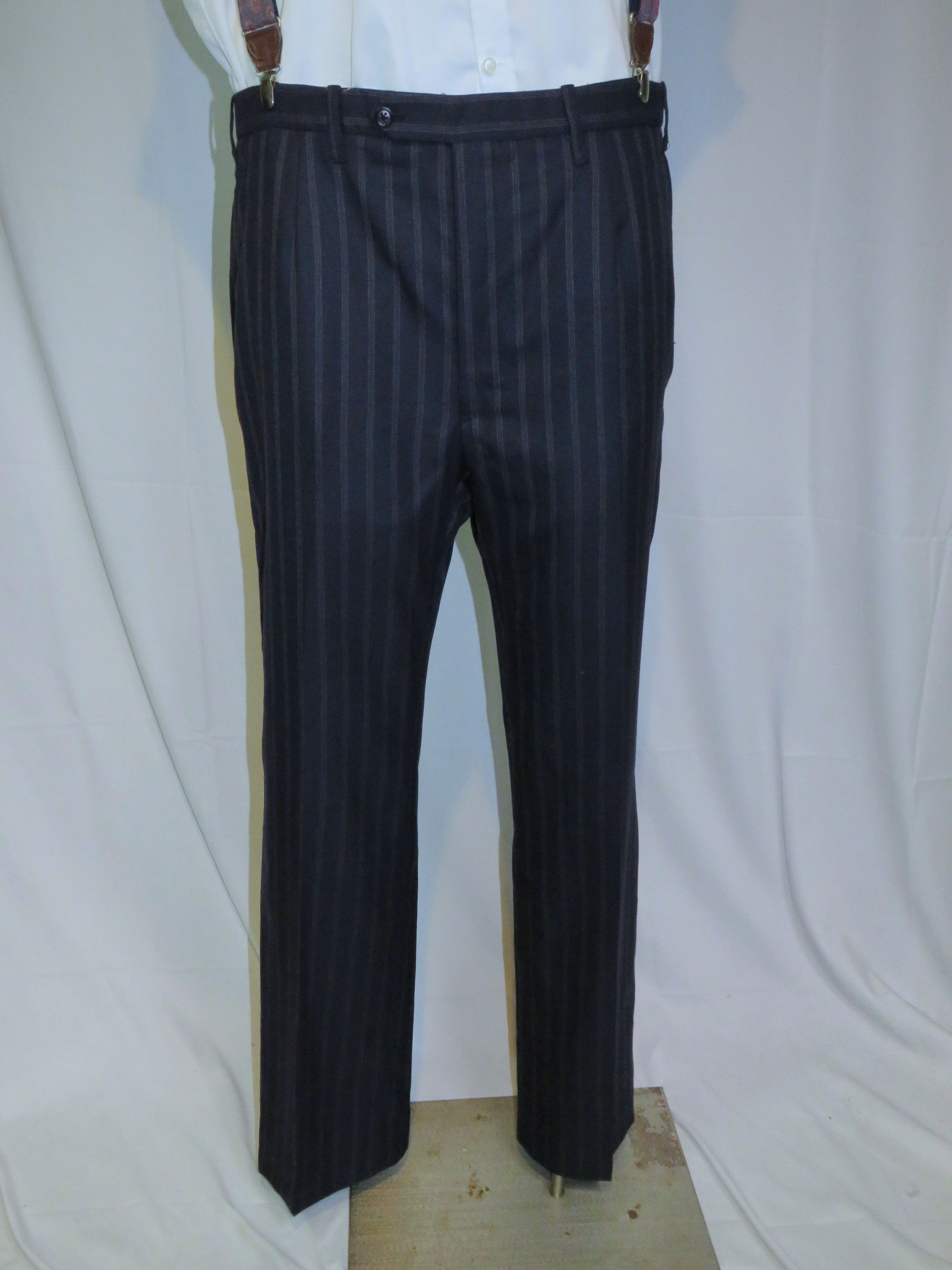 Kiton 14 Micron Super 180 Blanc Blue Striped Two Button Suit 48L Size 48L - 14 Thumbnail
