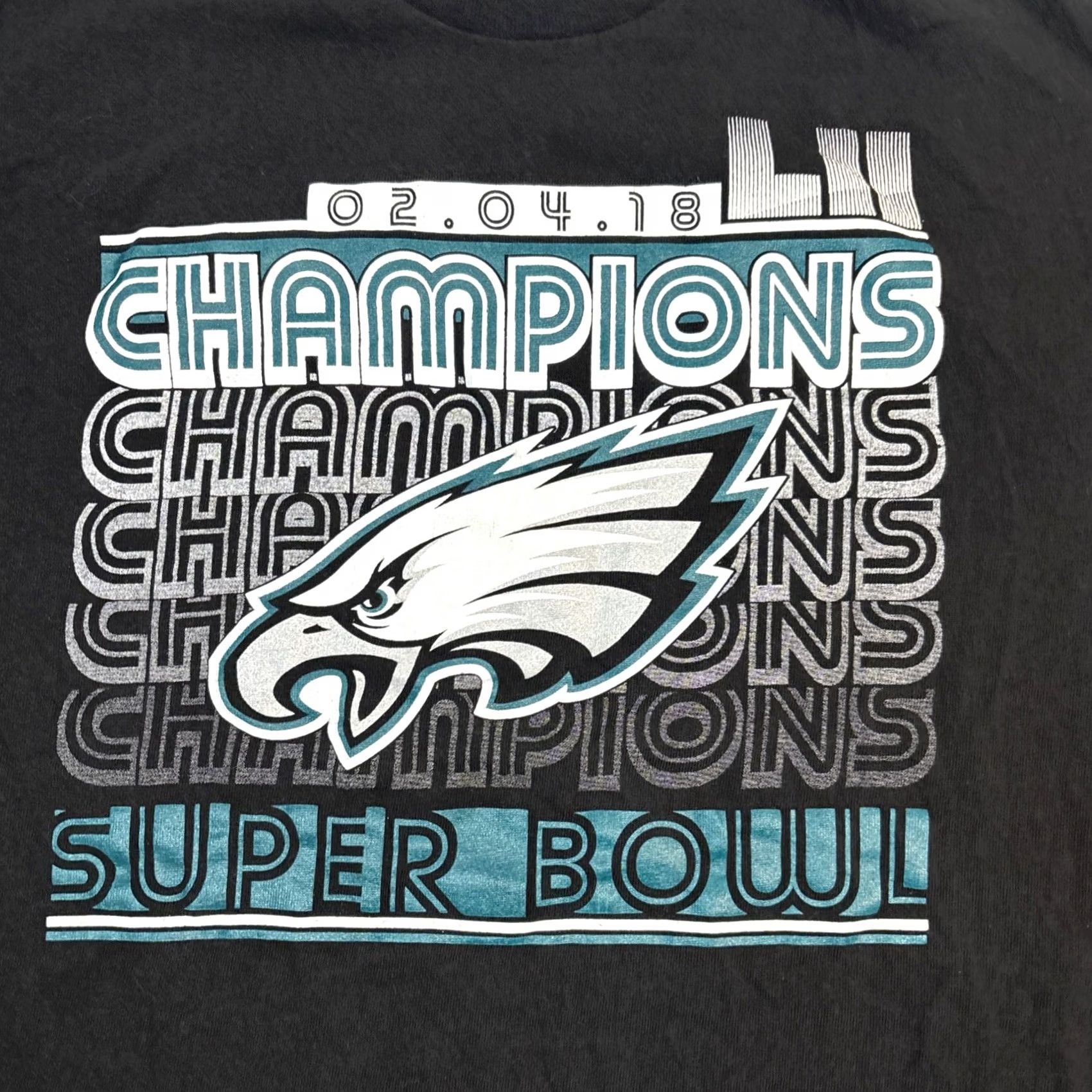 Vintage VINTAGE Eagles Super Bowl LII T Shirt Men's Large Short Sleeve Black Crew Neck Cotton Size US L / EU 52-54 / 3 - 2 Thumbnail