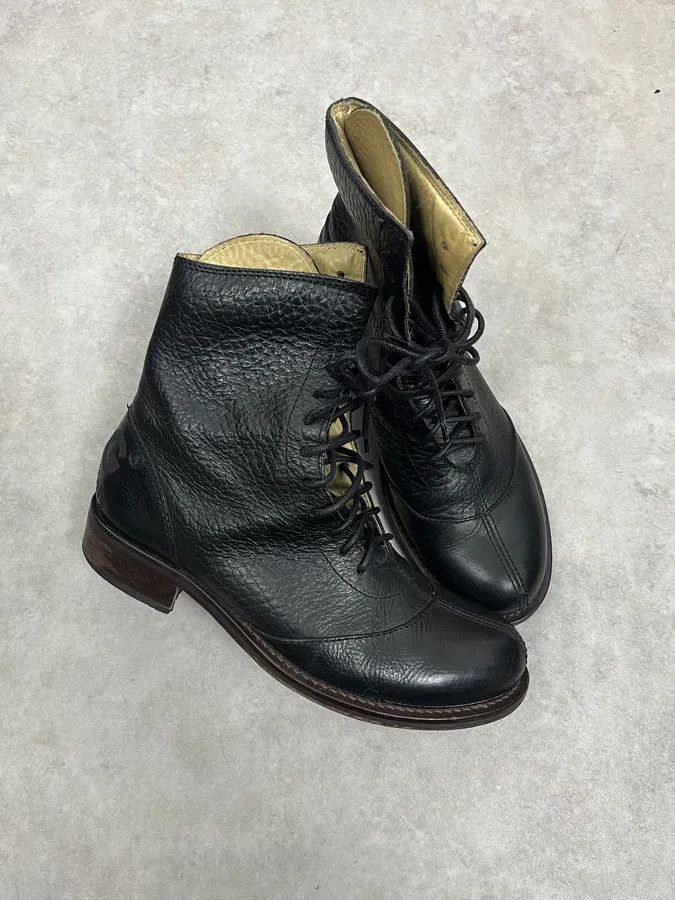 Dolce & Gabbana 1990s Dolce & Gabbana Black Combat Leather Boots Size US 9.5 / EU 42-43 - 4 Thumbnail