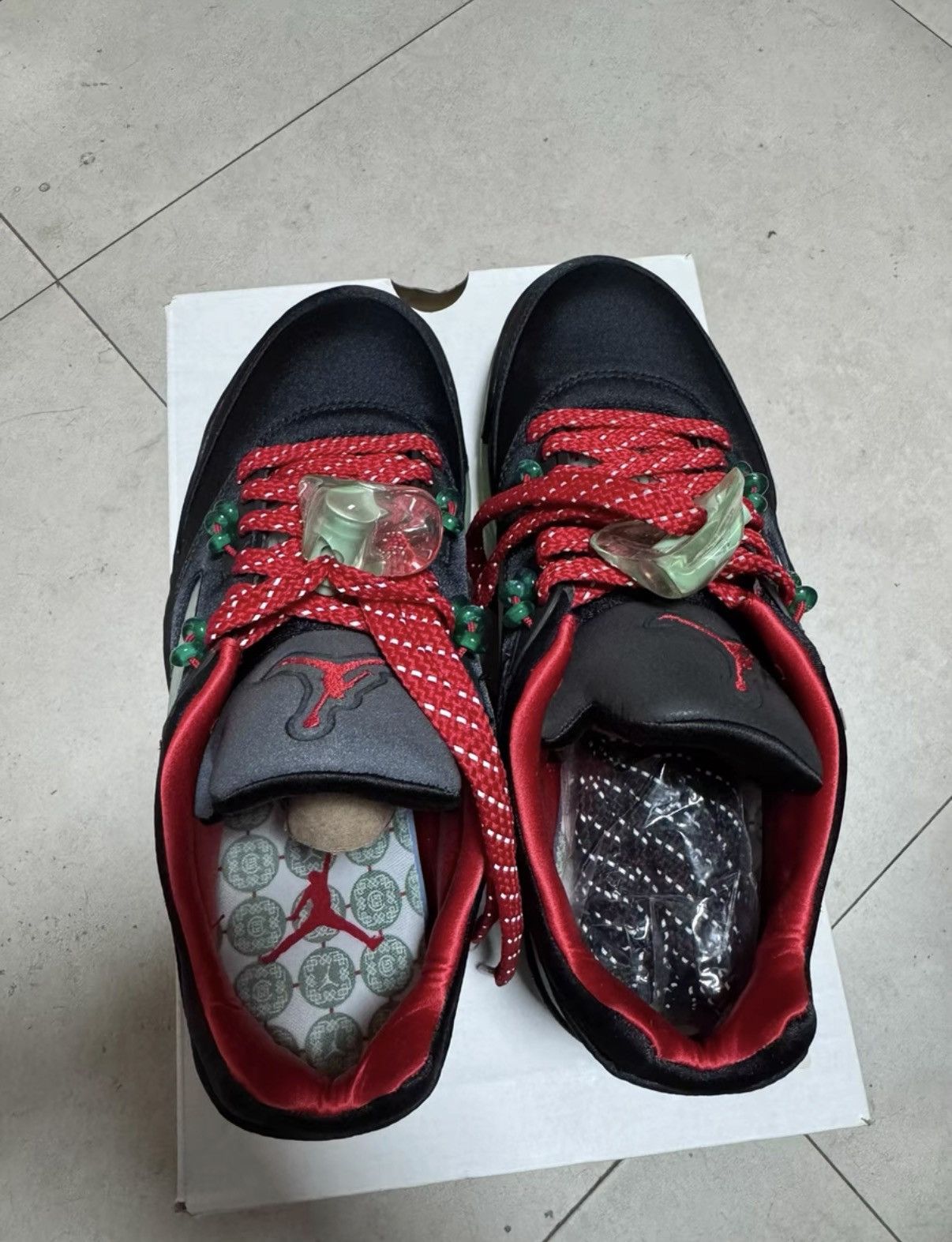 Nike CLOT x Nike Air Jordan 5 Jade, Black & Red K37 Size US 8.5 / IT 38.5 - 1 Thumbnail
