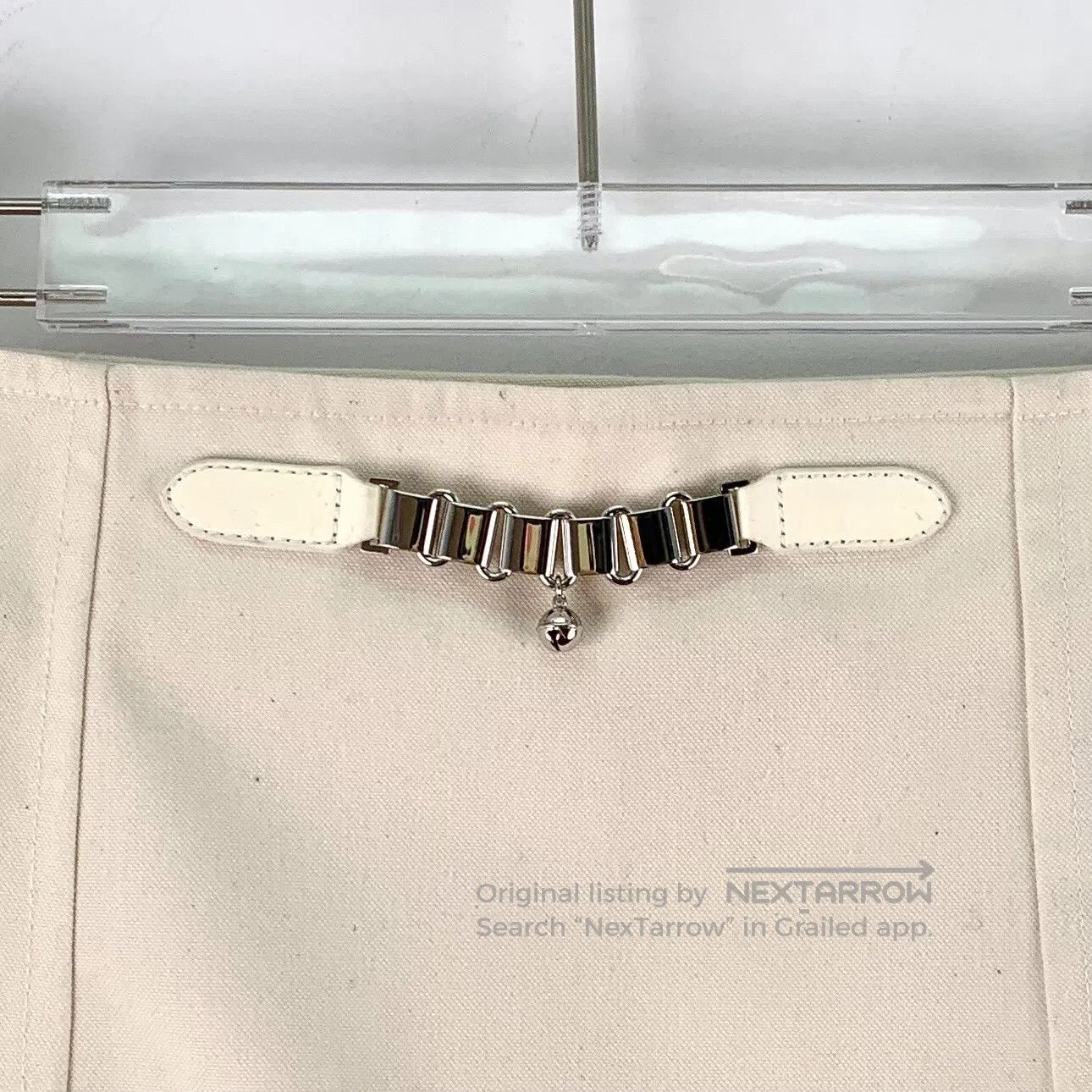 Hermes Hermes Beige bell chain decoration cotton casual half skir Size 37" - 4 Thumbnail