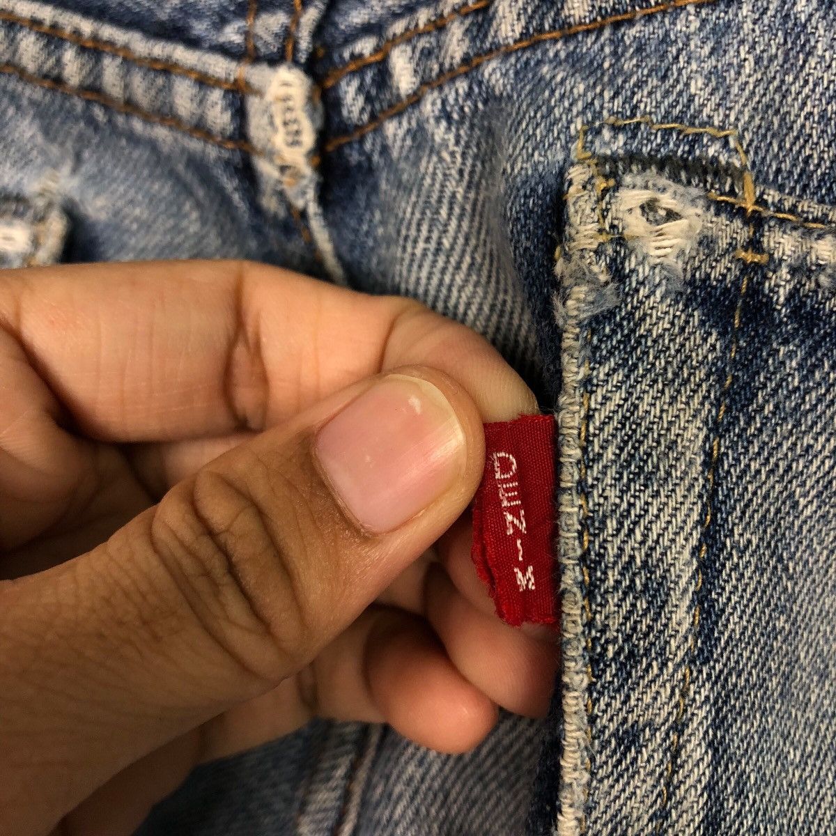Japanese Brand Denim & Dungaree Distressed Straight Fit Sanforized Denim Size 32" / US 10 / IT 46 - 14 Thumbnail