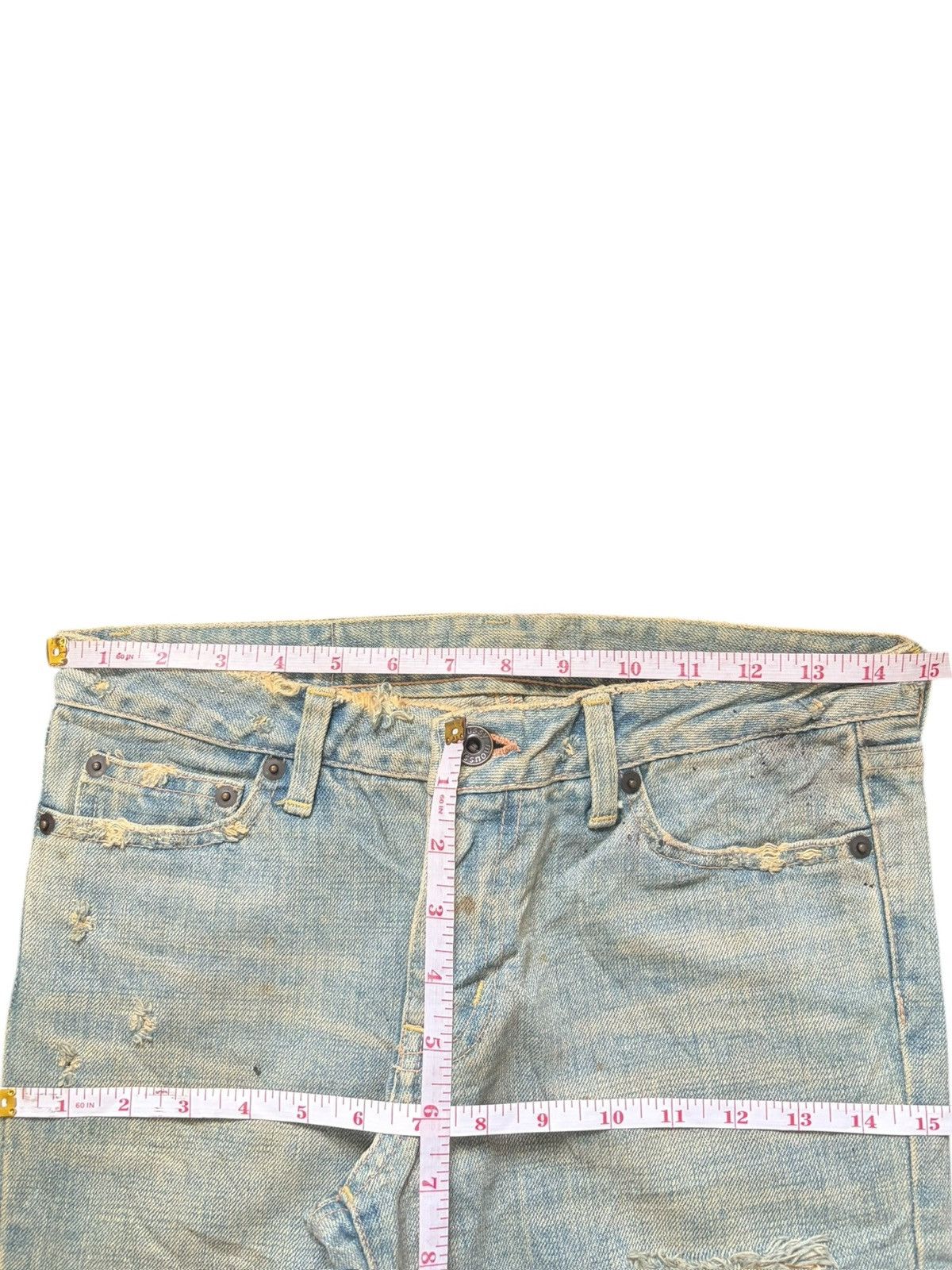 MOUSSY Vintage Japanese Moussy Distressed Flare Jeans Size 29" - 6 Thumbnail