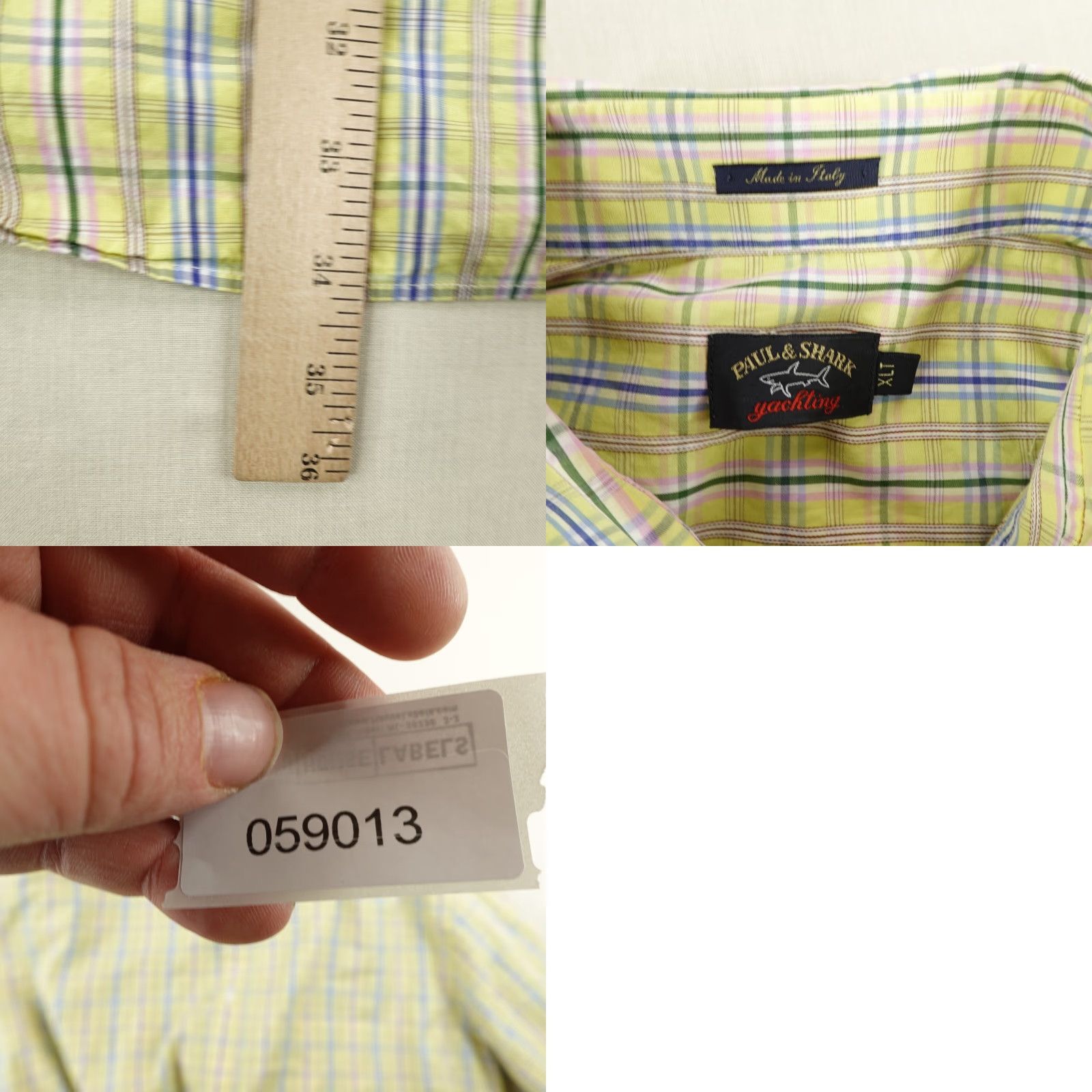 Paul & Shark VINTAGE Paul & Shark Button-Up Shirt Mens XLT Tall Yellow Blue Plaid Long Sleeve Casual Designer Italian Size US XL / EU 56 / 4 - 8 Thumbnail