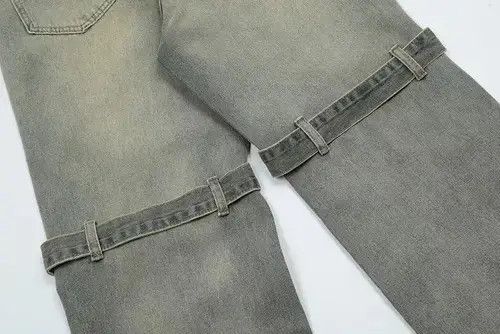 Jean Y2k knee button grey washed jeans Size US 34 / EU 50 - 4 Thumbnail