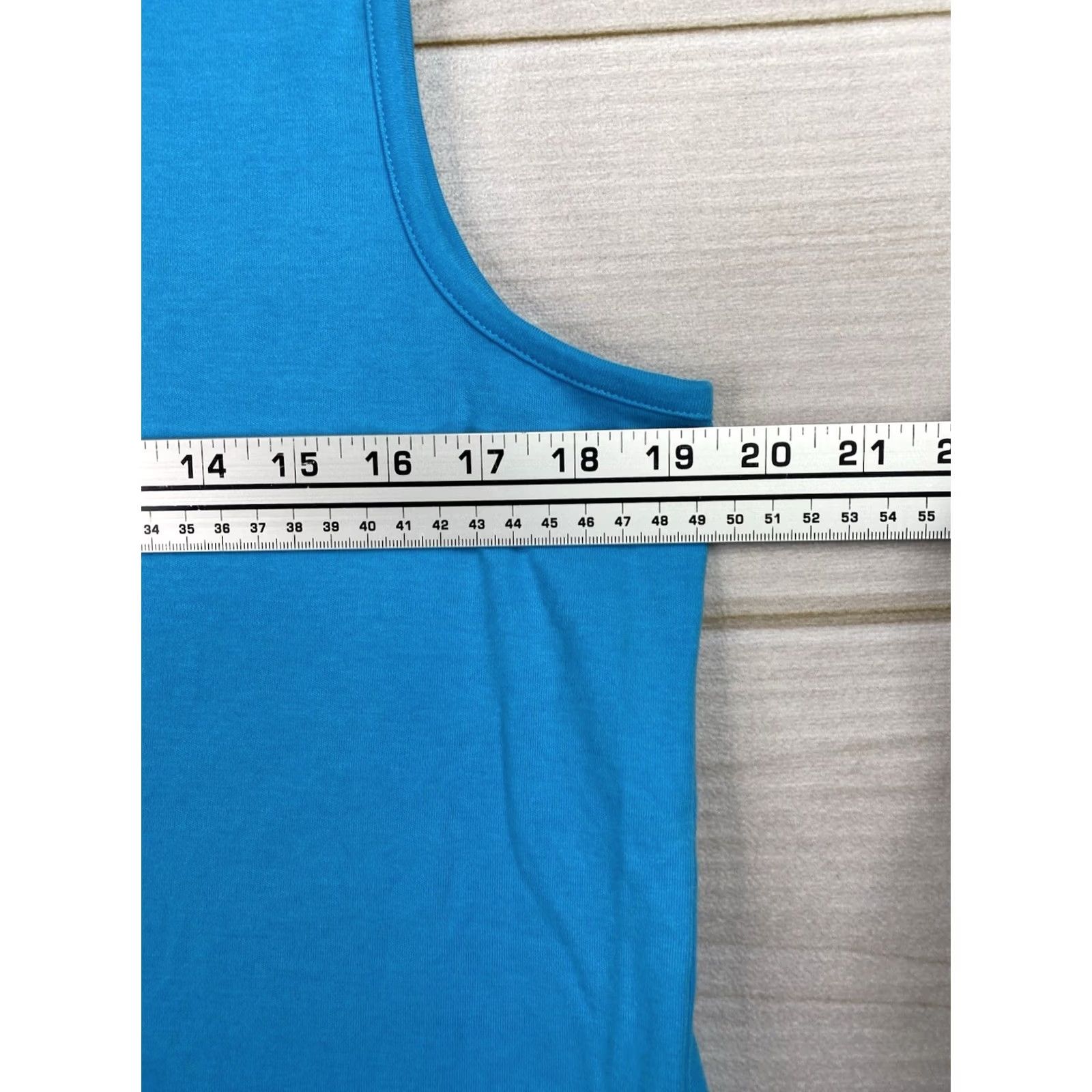 Lands' End Lands' End Woman Tank Top XL Blue 100% Cotton Sleeveless Scoop Neck Knit Pullover Casual Summer Spring Outdoor Size XL / US 12-14 / IT 48-50 - 5 Thumbnail