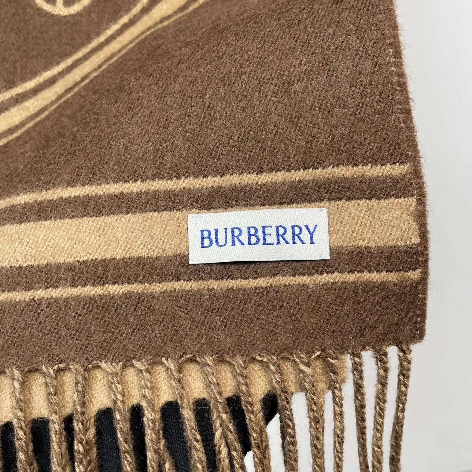 Burberry BURBERRY Camel Wool Scarf 168/28 Size ONE SIZE - 5 Thumbnail