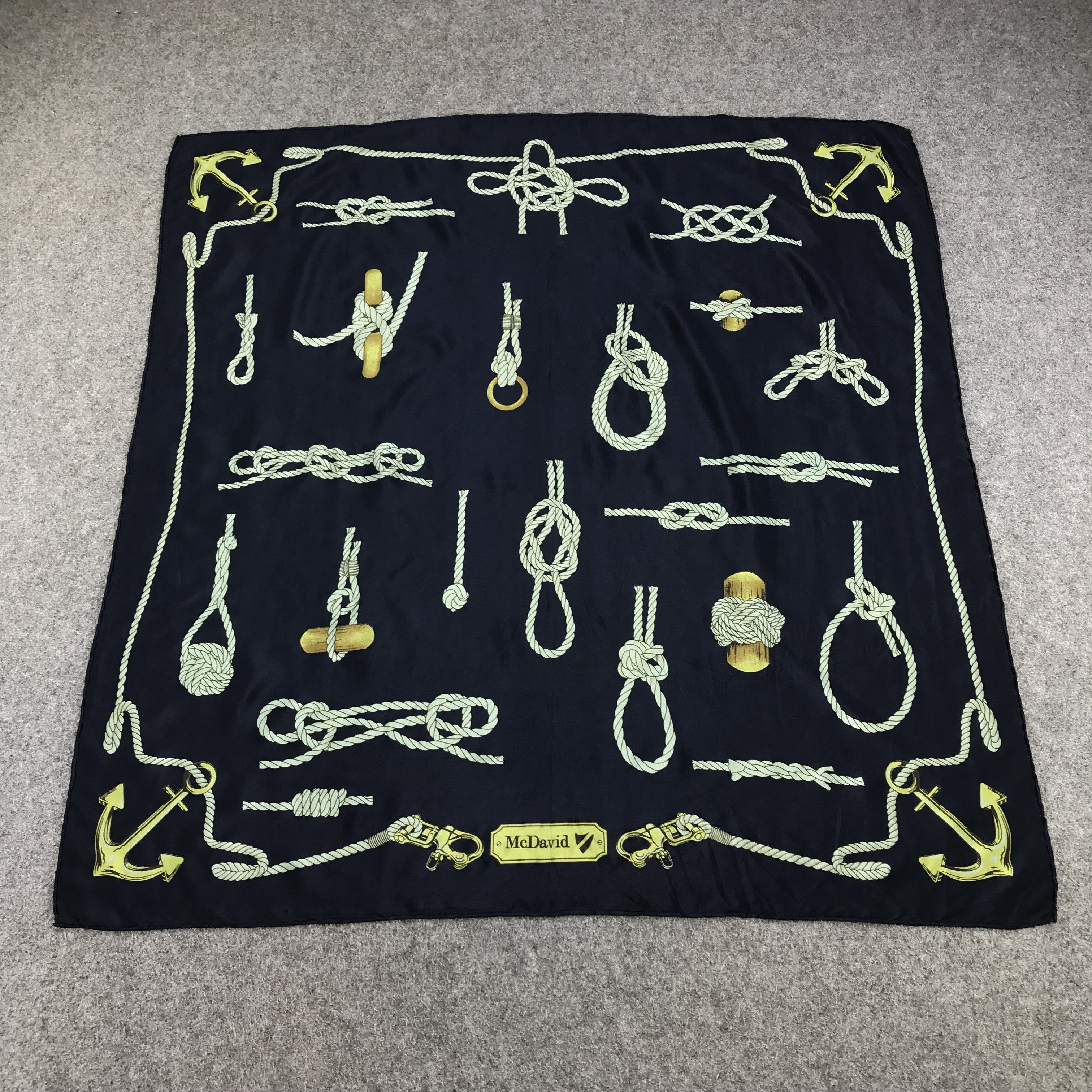 Vintage Mc David Ropes Ties Silk Scarf M172 Size ONE SIZE - 2 Thumbnail