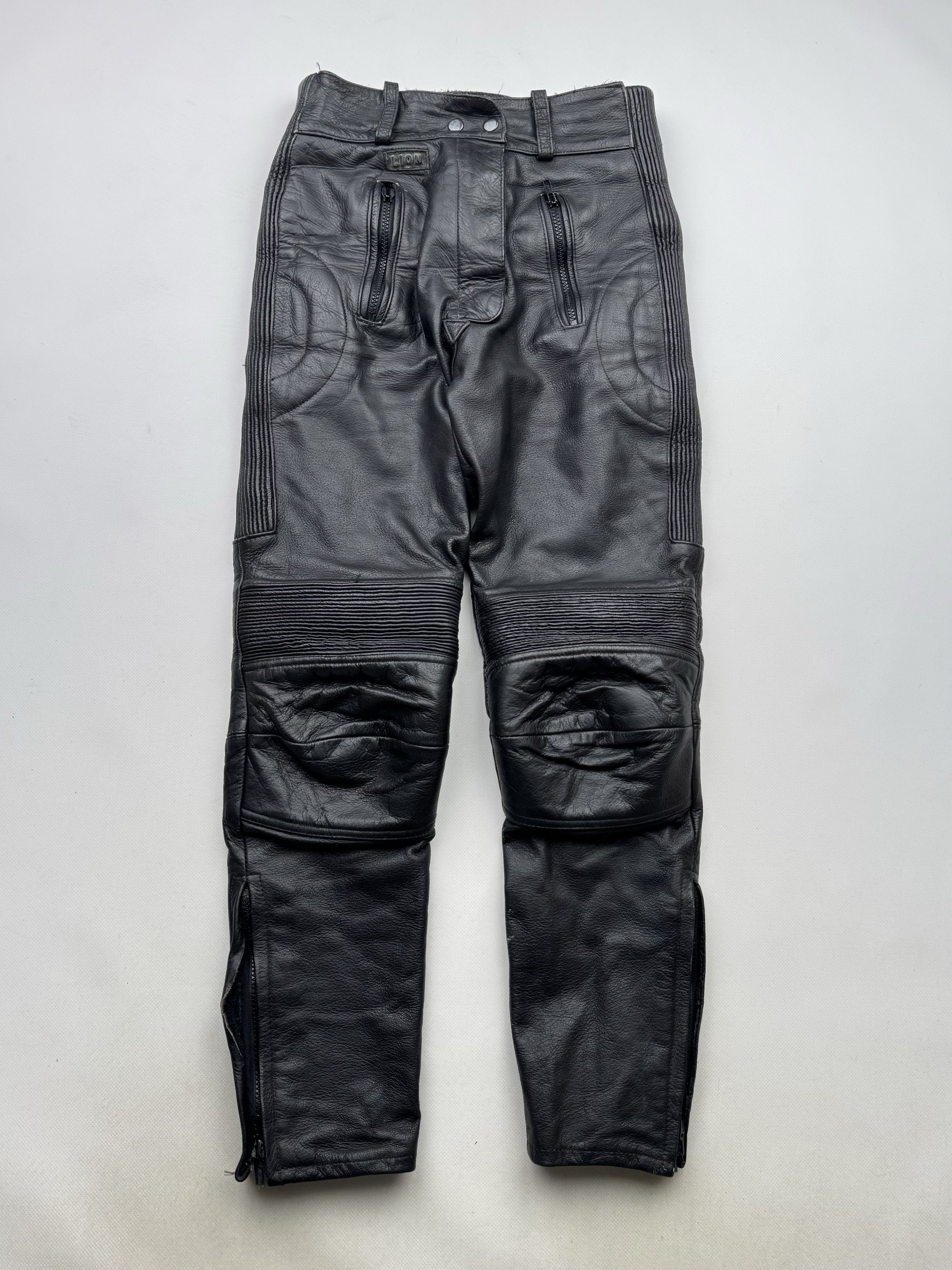 90's Leather Biker Pants B508(V321)