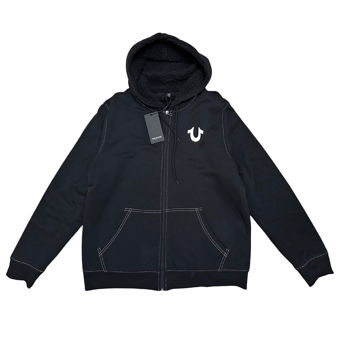 True Religion True Religion Men’s Logo Seal Sherpa Lined Zip Hoodie Black Size US L / EU 52-54 / 3 - 2 Thumbnail