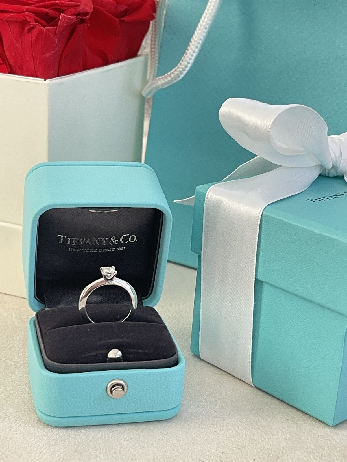 Tiffany & Co. Tiffany & Co. Platinum .31 Princess Cut Diamond Ring 4 $2880 Size ONE SIZE - 15 Thumbnail