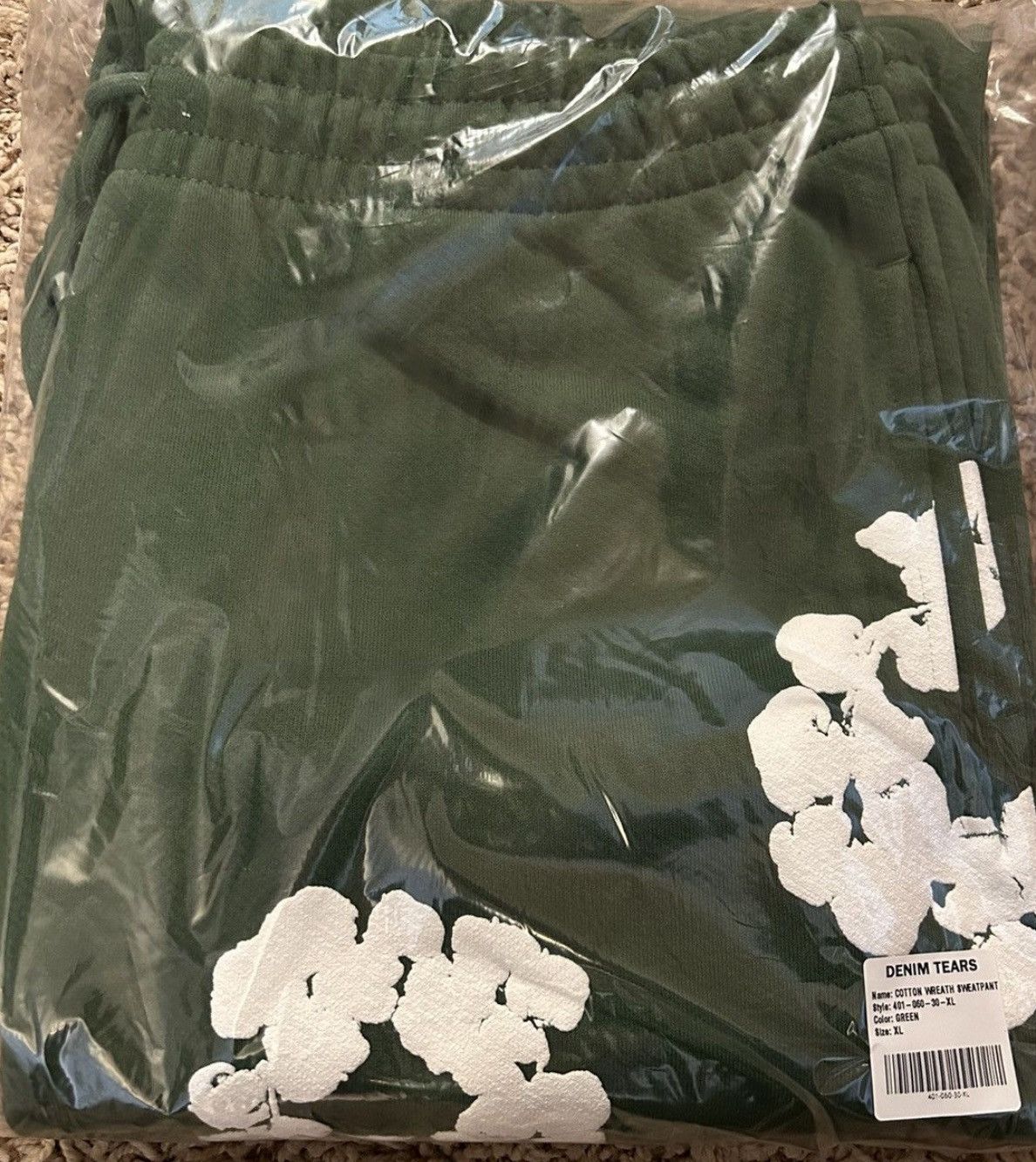 DENIM TEARS Denim Tears “The Cotton Wreath” Sweatpants, Size XL Green Size US 36 / EU 52 - 6 Thumbnail