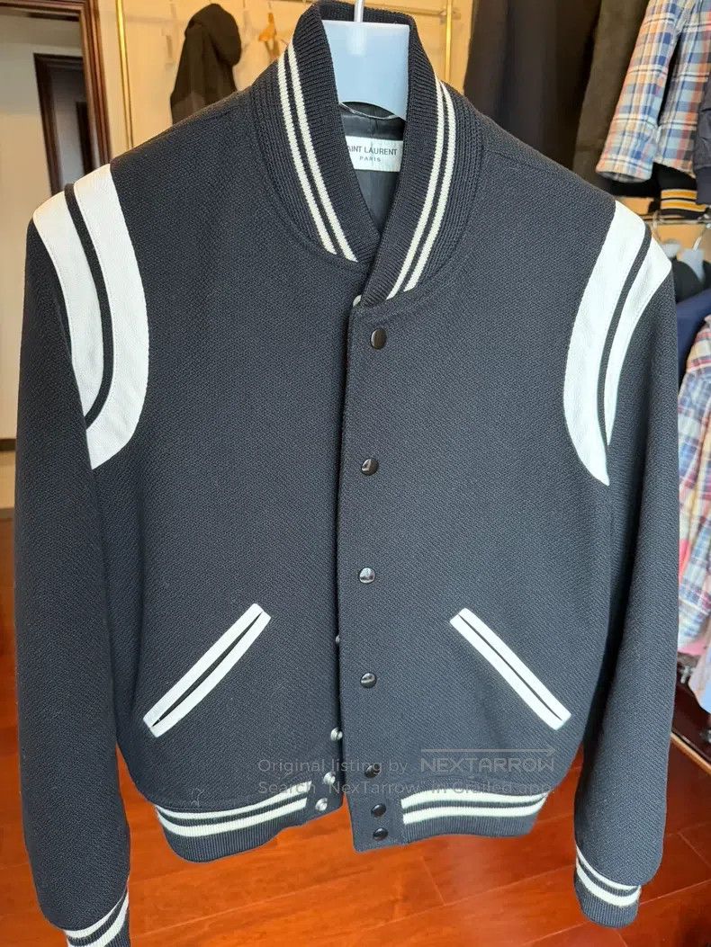 Saint Laurent Paris Saint Laurent Paris Black and White Baseball Jacket Size US M / EU 48-50 / 2 - 1 Thumbnail