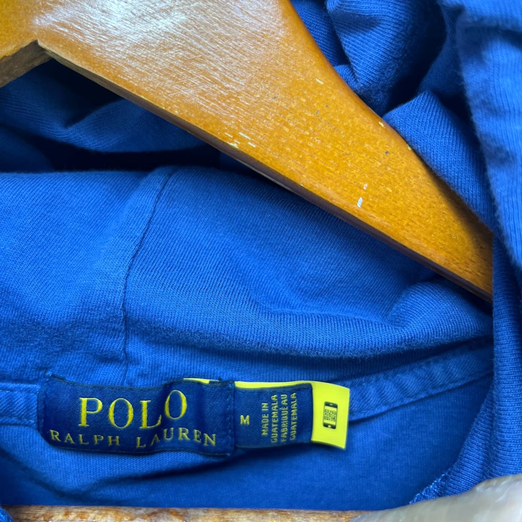 Polo Ralph Lauren VINTAGE Polo Bear By Ralph Lauren US-93 Hooded Long Sleeve Shirt M Blue Mens Polo Ralph Lauren Shirt M Blue VINTAGE Size US M / EU 48-50 / 2 - 4 Thumbnail