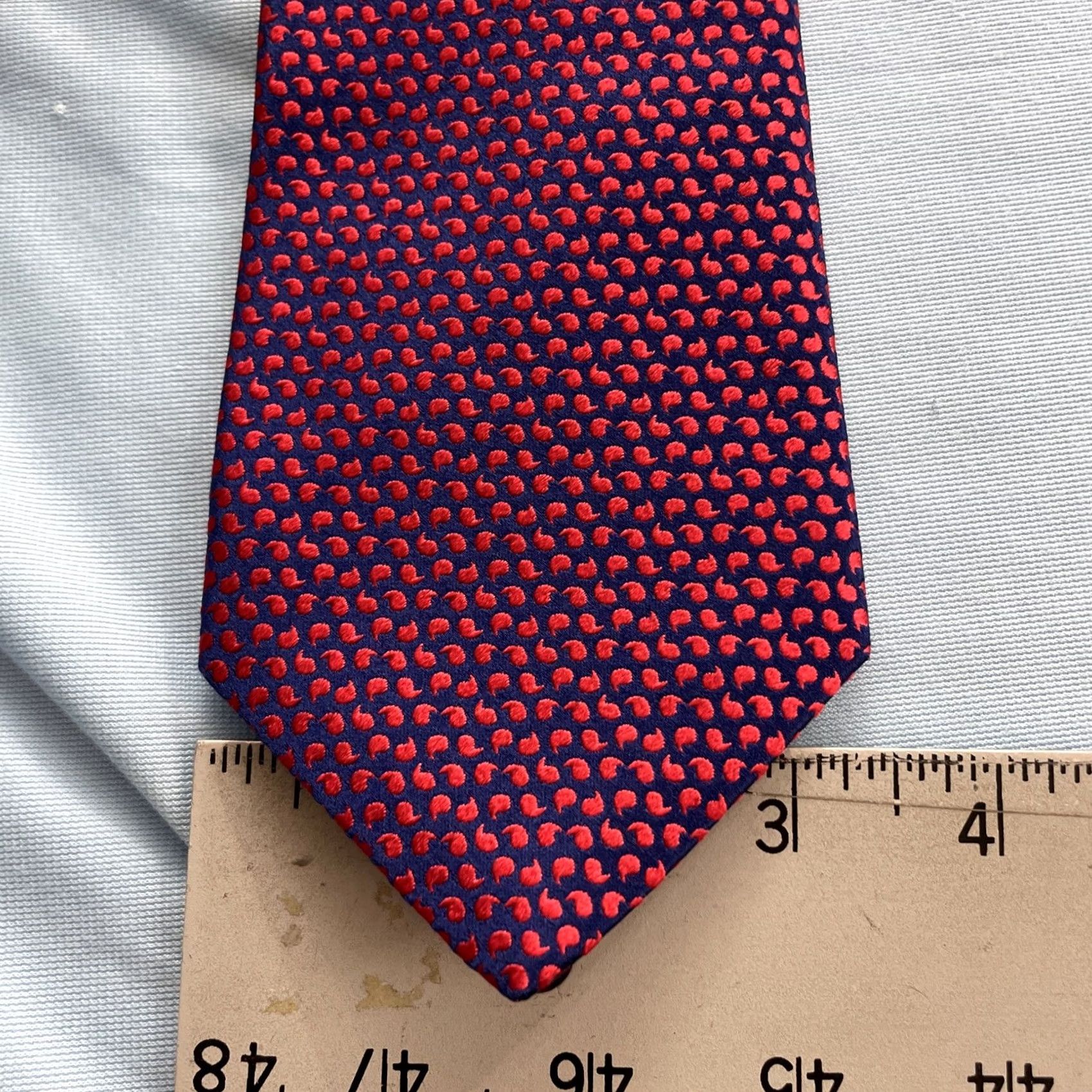Charles Tyrwhitt VINTAGE? No. Charles Tyrwhitt Silk Tie Red Blue Textured Men Necktie Made England 3.5x60 Size ONE SIZE - 5 Thumbnail
