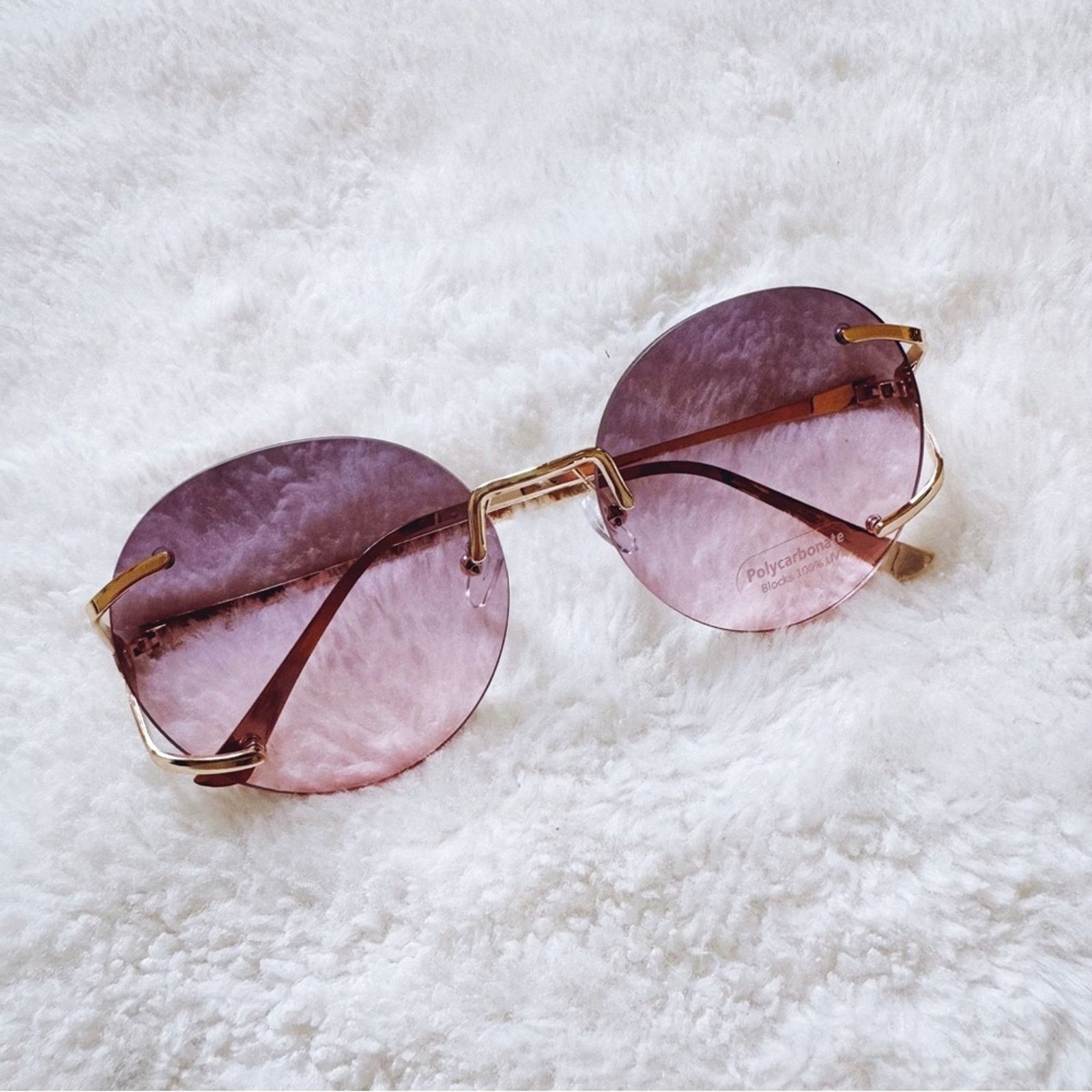 Other Ruth Clear Purple Round Metal Sunglasses Size ONE SIZE - 5 Thumbnail