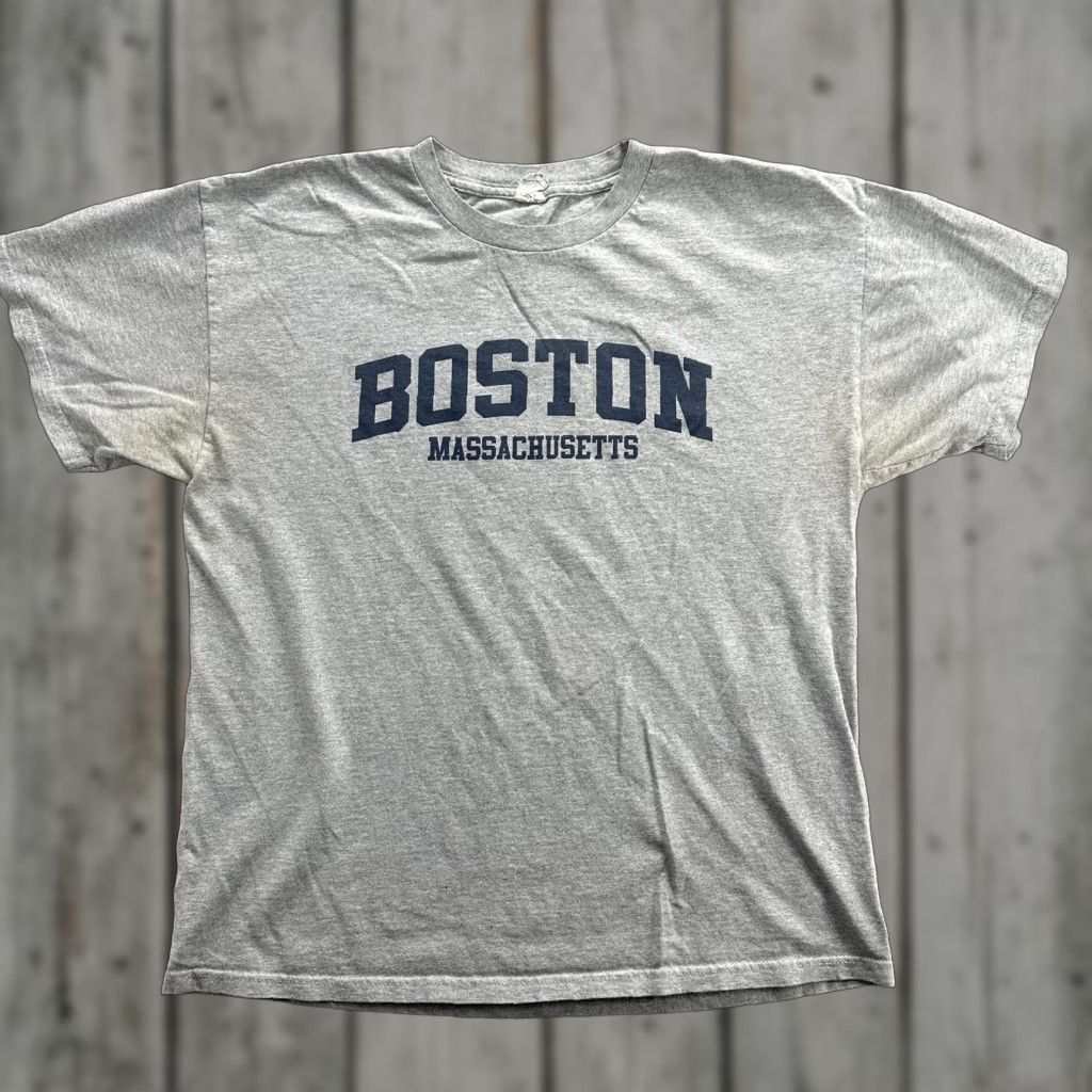 Vintage VINTAGE Boston Massachusetts Shirt Mens Large Gray Heather Graphic Tee Delta Pro Weight Size US L / EU 52-54 / 3 - 1 Thumbnail