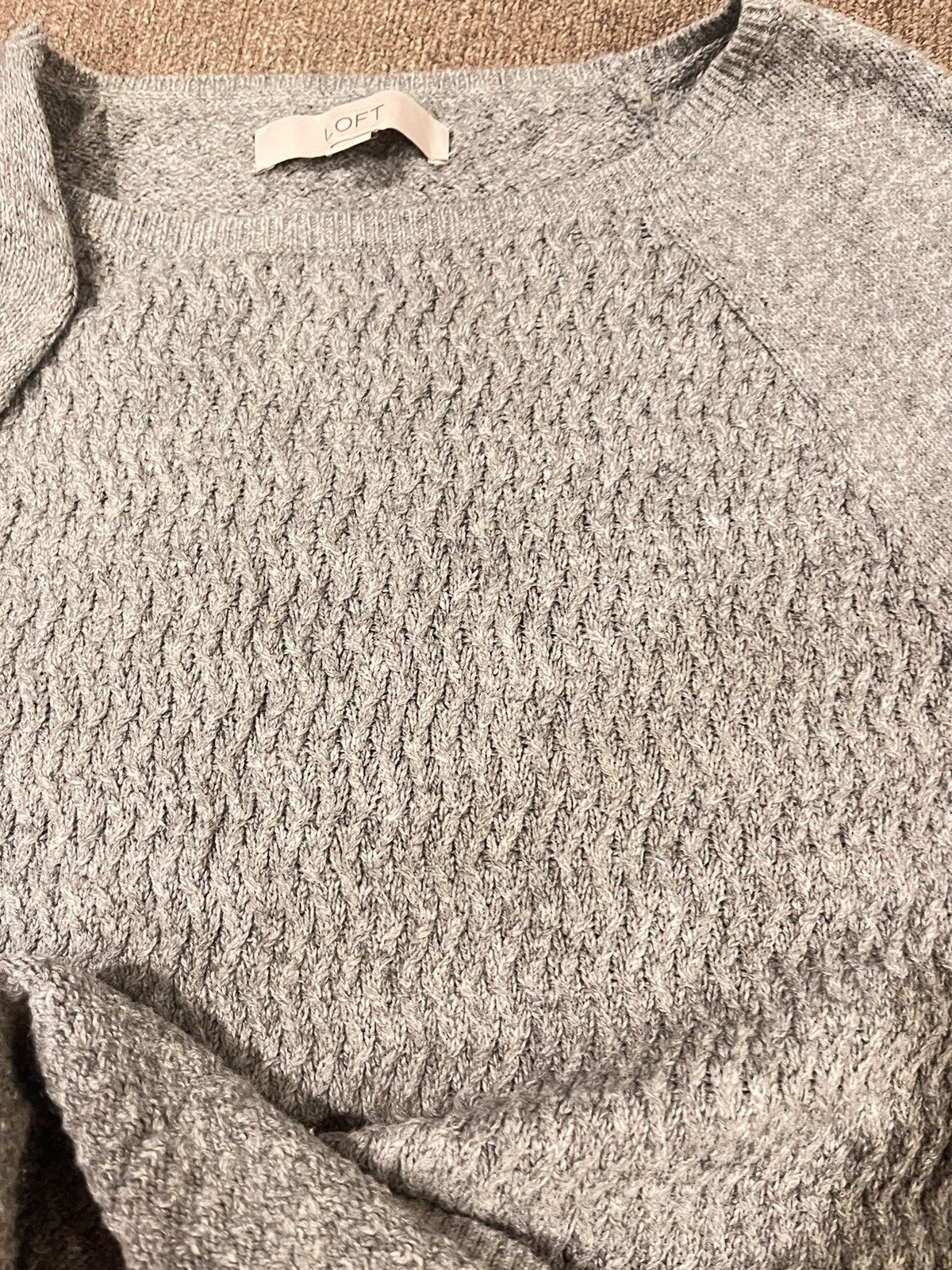 Loft Loft was grey cable ribbed sweater Size XS / US 0-2 / IT 36-38 - 9 Thumbnail