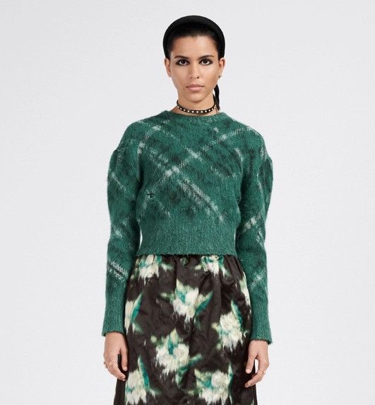 Dior o1w1db10824 Check'n' Sweater in Pine Green Size XS / US 0-2 / IT 36-38 - 4 Thumbnail