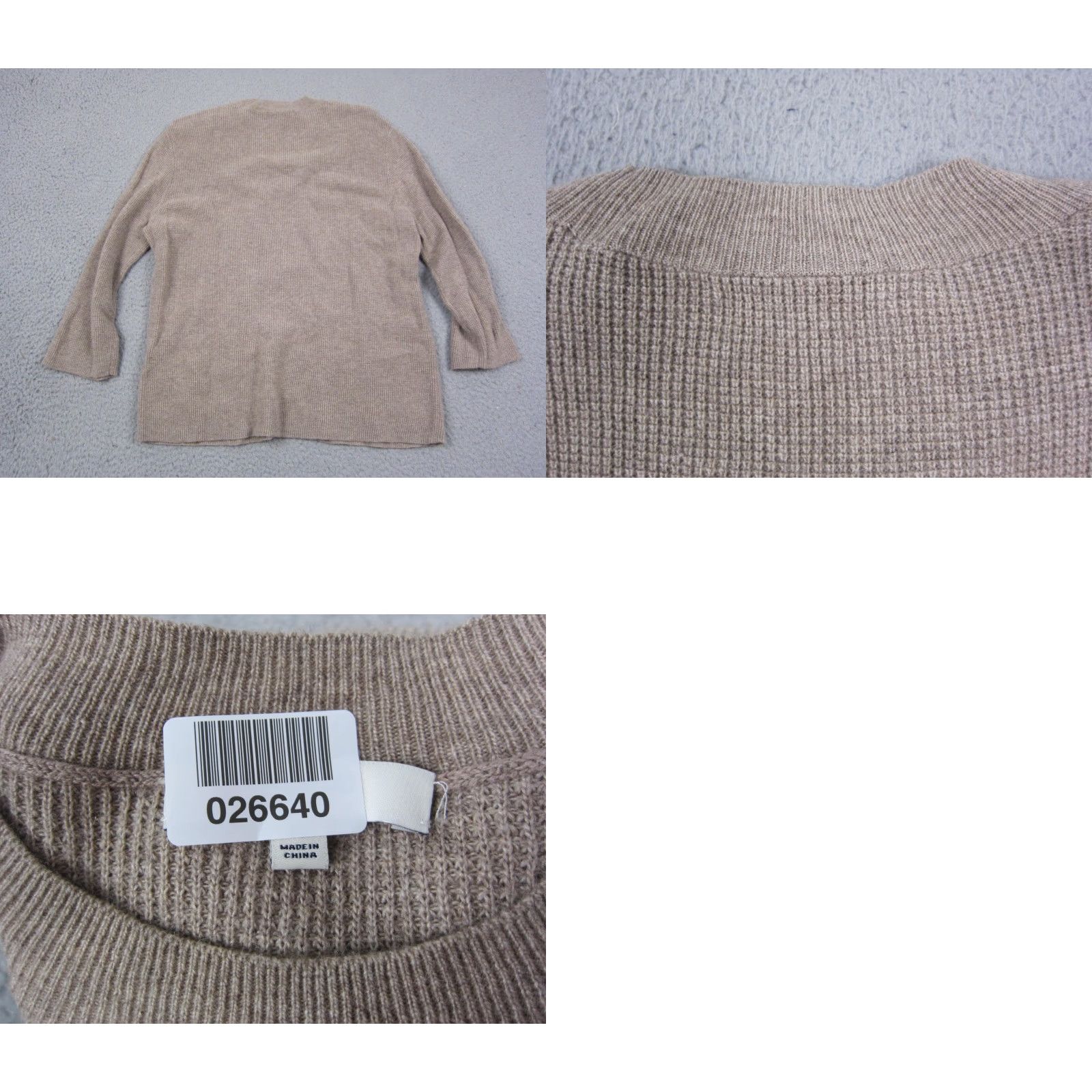 Madewell Madewell Sweater Womens Medium Brown Merino Wool Alpaca Crewneck Waffle Knit Size M / US 6-8 / IT 42-44 - 8 Thumbnail