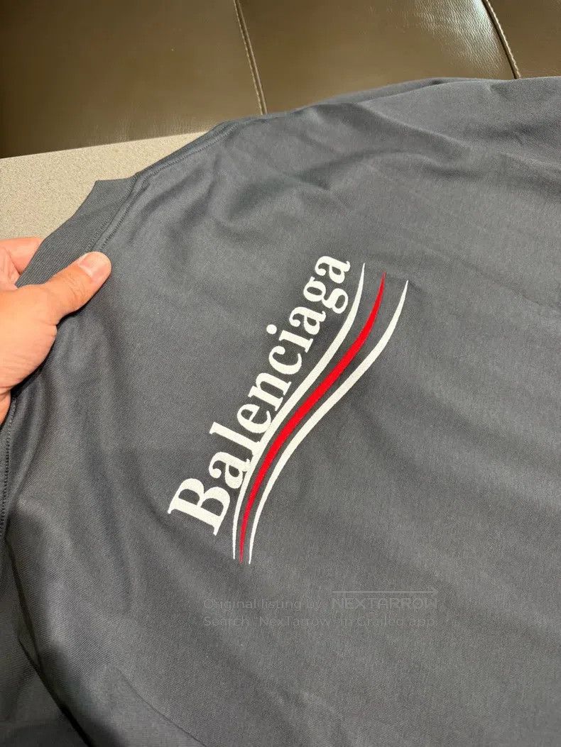 Balenciaga Balenciaga Embroidered Cola Logo Gray-Blue Round Neck Shor Size US M / EU 48-50 / 2 - 7 Thumbnail