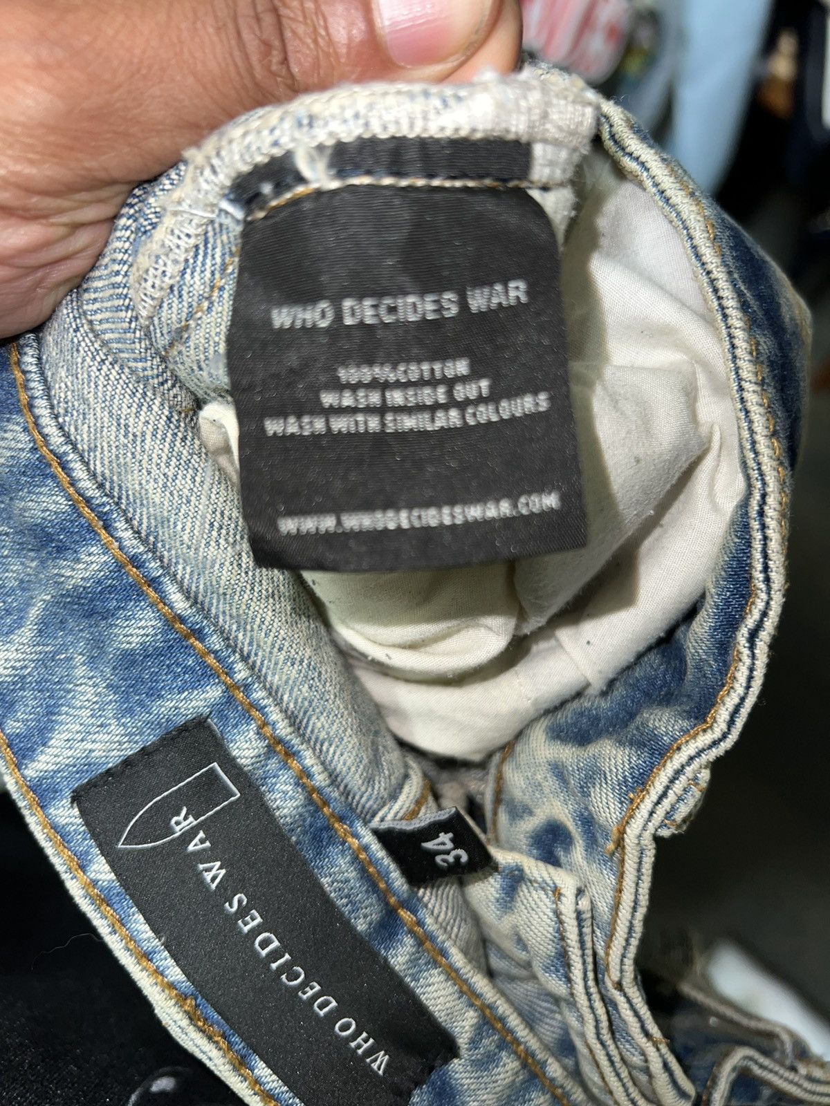 Who Decides War PATCHED ARCH REPAIRED BLOWOUT DENIM Size US 34 / EU 50 - 8 Thumbnail