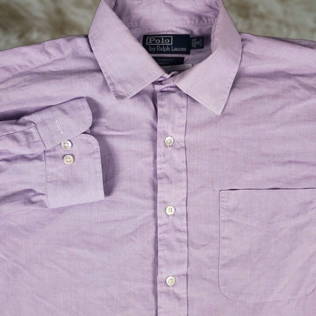 Ralph Lauren Ralph Lauren Shirt Mens Size 16 Purple Dress Button Up Long Sleeve Shirt Size 42R - 1 Thumbnail