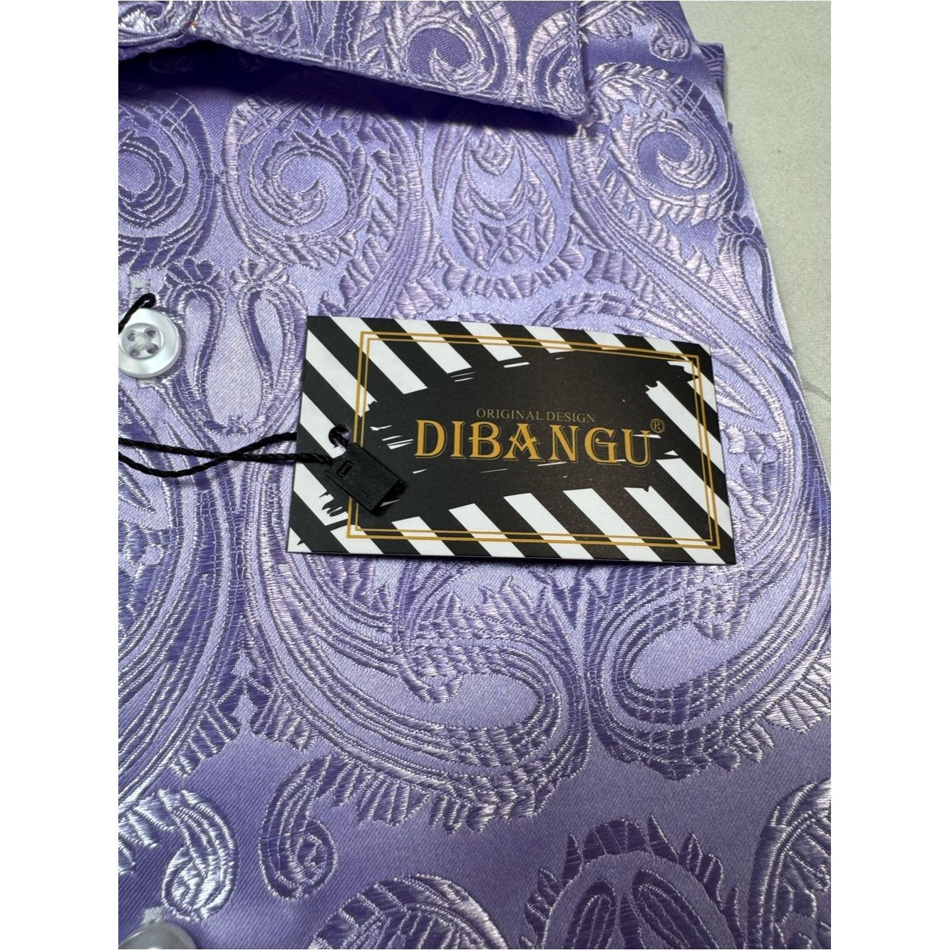 Other NWT New DiBanGu Silk Blend Paisley Long Sleeve Lavender Shi Size US L / EU 52-54 / 3 - 6 Thumbnail