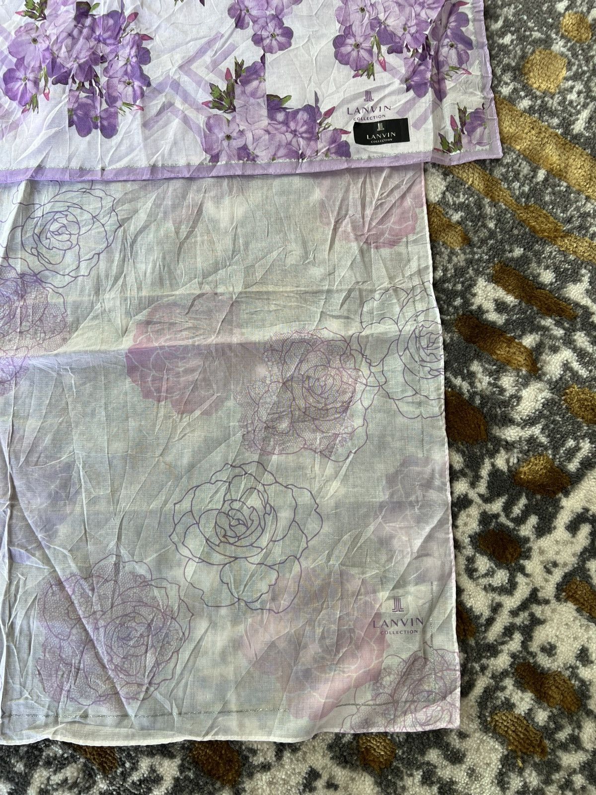Designer × Lanvin Lanvin floral abstract handkerchief scarves Size ONE SIZE - 2 Thumbnail
