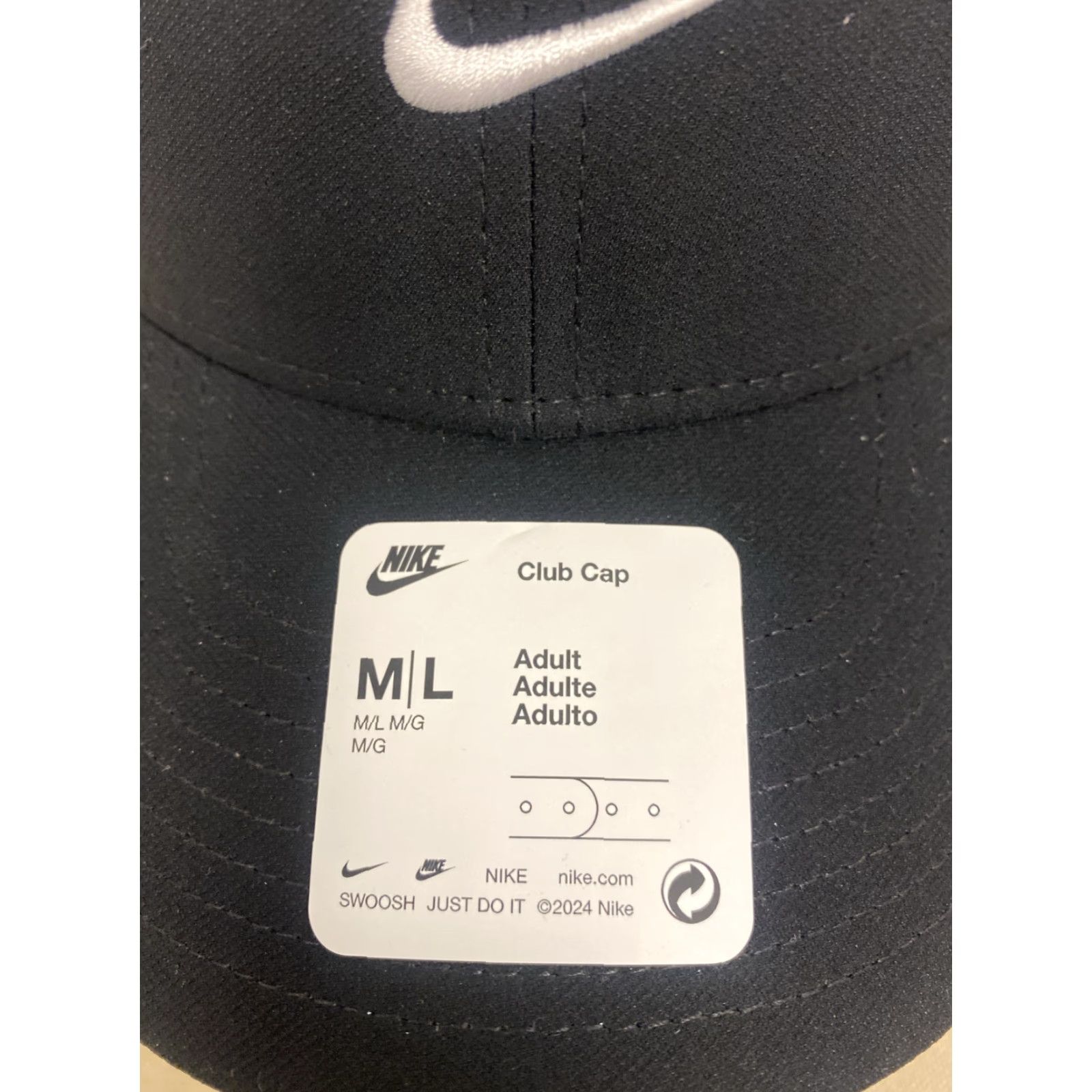 Nike Nike NEW UNISEX BLACK BASEBALL HAT CLUB CAP SWOOSH M/L /475 DRI-FIT ADJUSTABLE M/L polyester solid sports hat Men Size ONE SIZE - 2 Thumbnail