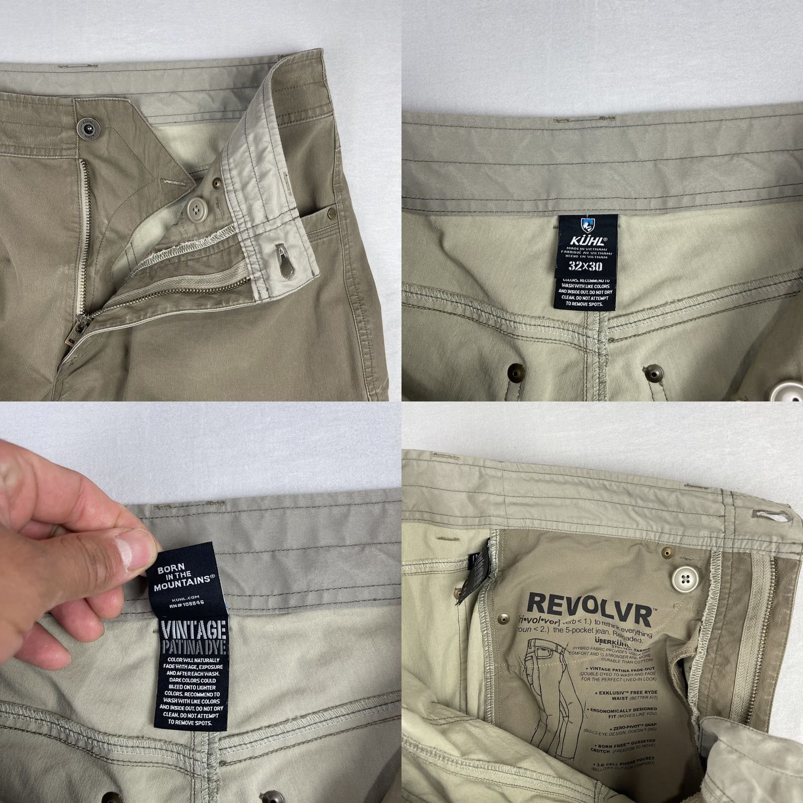 Vintage Kuhl Revolvr Pants Mens 32x30 Brown Vintage Patina Dye Outdoors Carpenter Workwear Pants Size US 32 / EU 48 - 8 Thumbnail