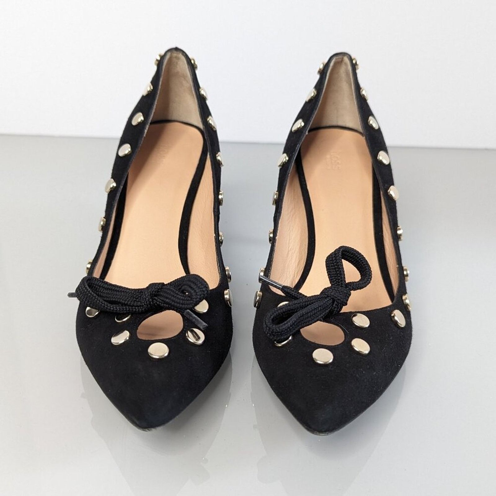 Anthropologie Anthropologie Hoss Intropia Black Pointed Toe Heels Bows 37 Size US 7 / IT 37 - 2 Thumbnail