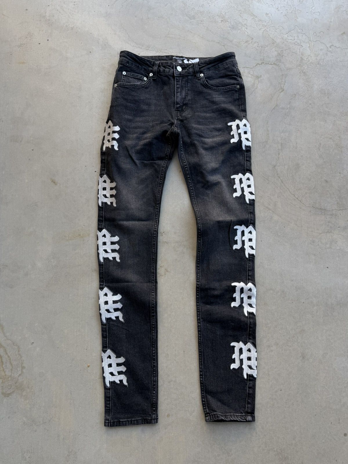Other Mixed Emotions Monogram Jeans Black Size 30 New With Tags Size US 30 / EU 46 - 1 Thumbnail