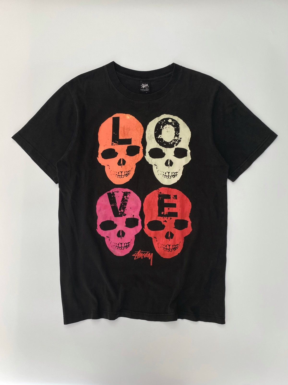 Stussy Vintage Love & Hate Stussy Skull Tee (1) Size US L / EU 52-54 / 3 - 1 Thumbnail