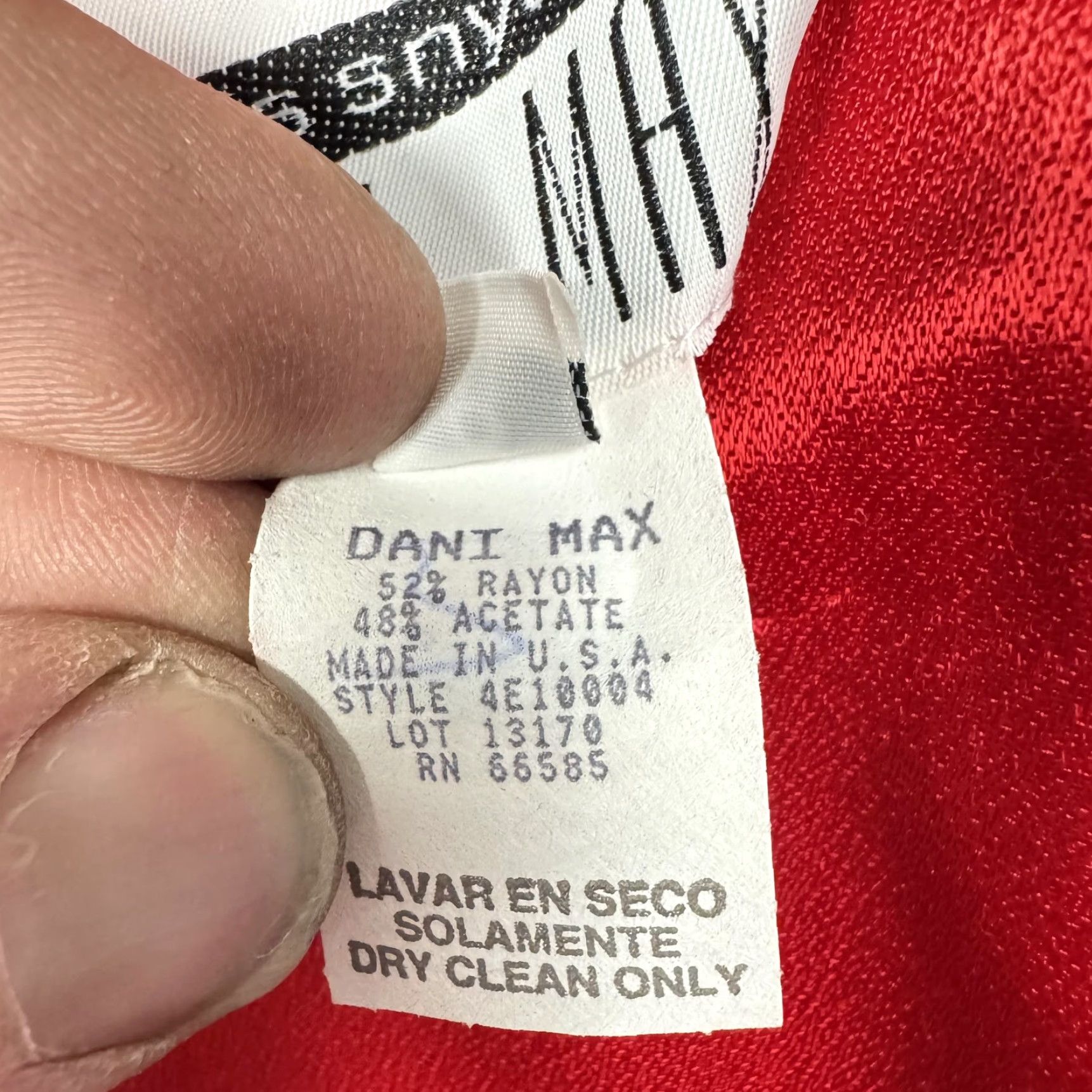 Vintage VINTAGE Dani Max Dress 8 Women Long Satin Red Formal Evening 80s 90s Unites Union USA Sleeveless Party/Cocktail Womens Max Size M / US 6-8 / IT 42-44 - 5 Thumbnail