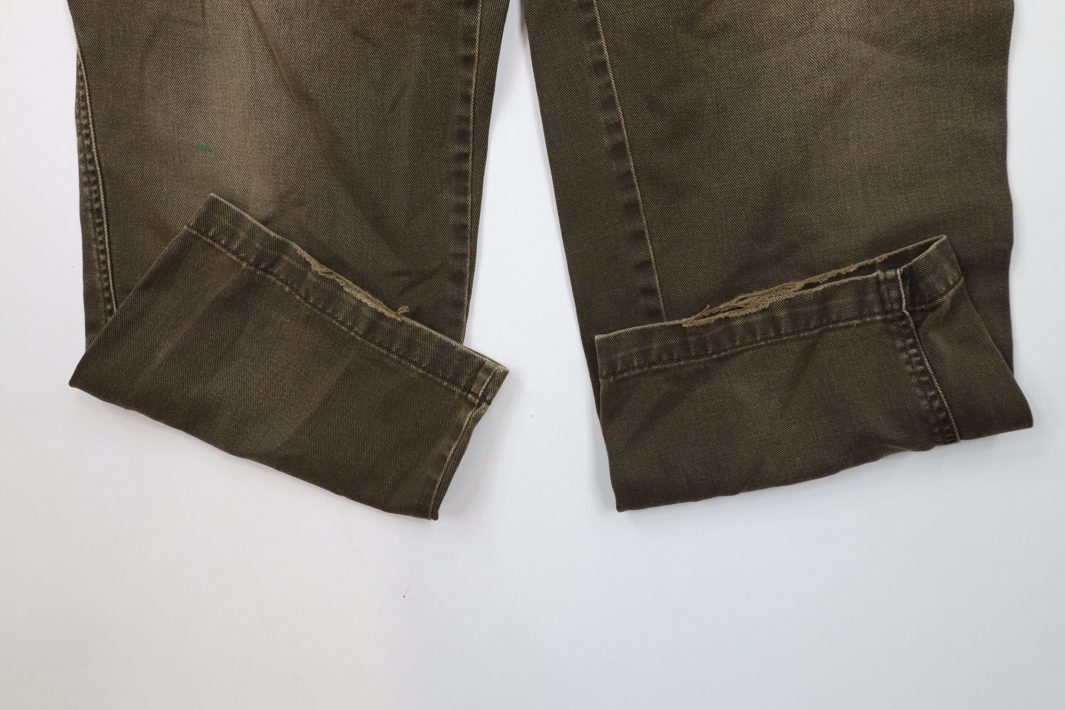 Vintage Vintage 90s Woolrich Wide Leg Denim Cargo Jeans Breen Cotton Size US 34 / EU 50 - 5 Thumbnail