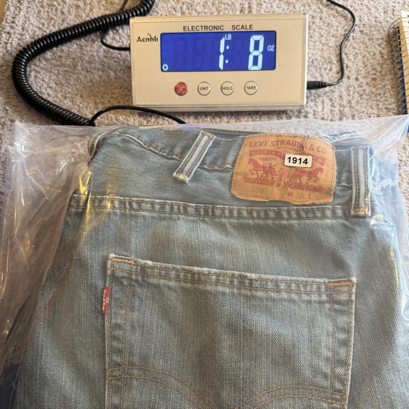 Levi's Levis 505 Jeans Mens 38x30 Regular Fit Blue Medium Wash Size US 38 / EU 54 - 9 Thumbnail