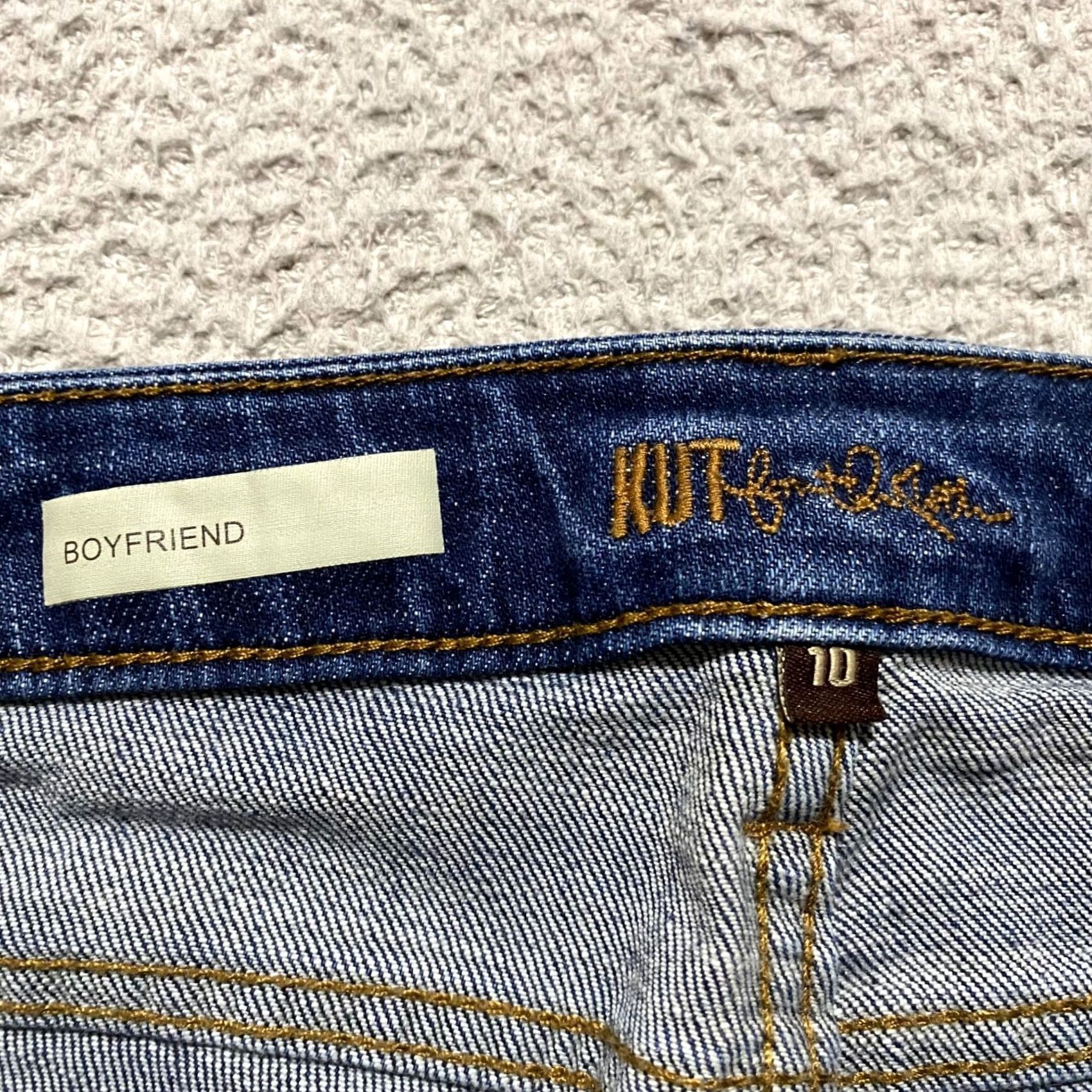 Vintage KUT from the Kloth Jeans Women sz 10 Blue Denim Medium Wash Distressed Mid Rise Jeans Womens Regular 5-Pocket Design Distressed Stretch Size 32" / US 10 / IT 46 - 3 Thumbnail