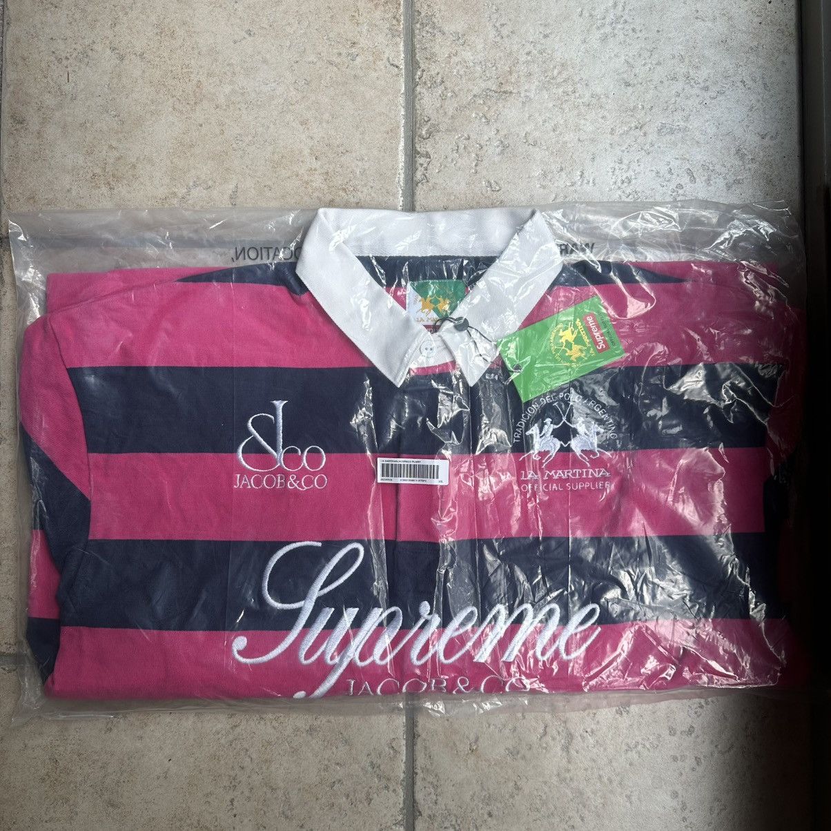 Supreme Supreme Pink Stripe Rugby FW25 | Grailed