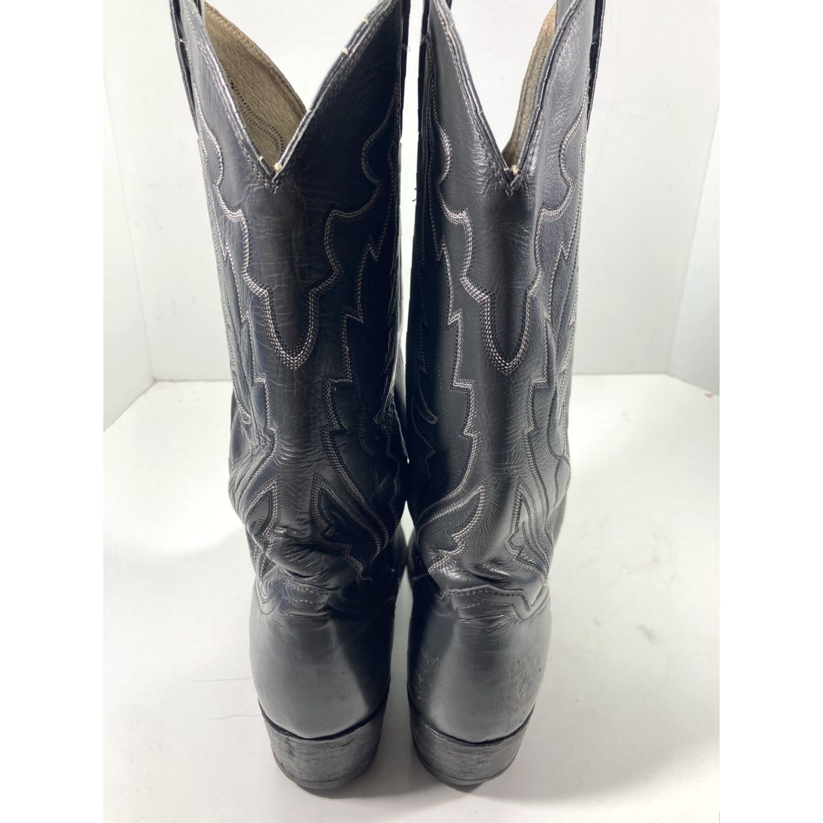 Justin Boots VINTAGE Justin Diamond J Boots Men Sz 10 D Gray Leather Round Toe Western Rodeo Mens Boots Size US 10 / EU 43 - 5 Thumbnail