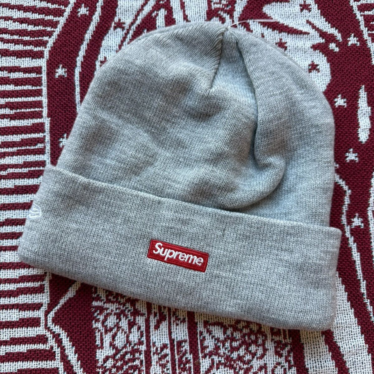 New Era × Supreme FW20 Supreme x New Era S logo Beanie Heather Grey Box Logo Size ONE SIZE - 3 Thumbnail