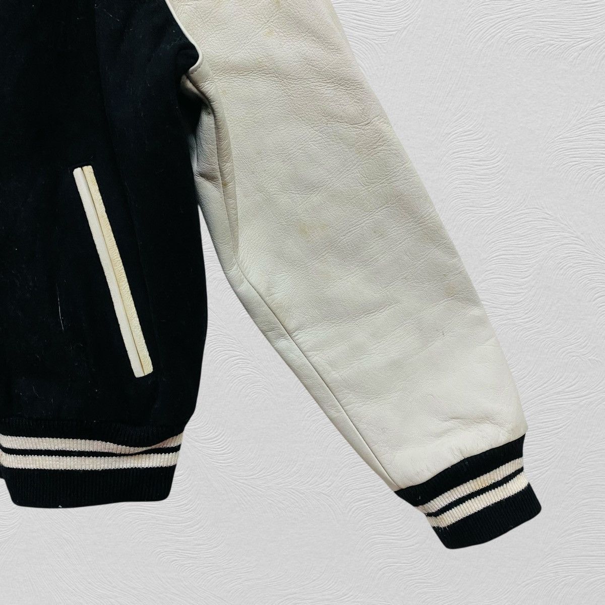 Vintage Vintage varsity jacket leather wool Size US XL / EU 56 / 4 - 5 Thumbnail