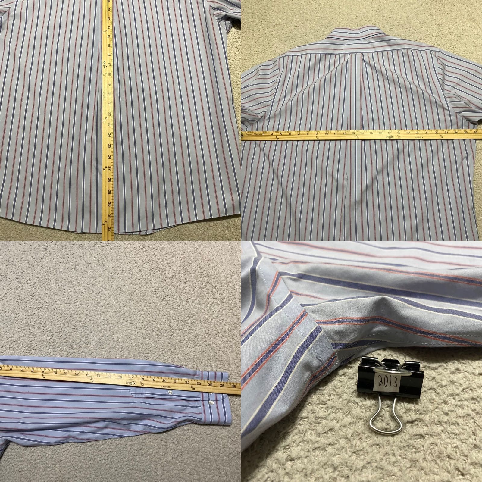 Brooks Brothers Brooks Brothers Shirt Blue Striped Button Down Long Sleeve Supima Cotton Mens XL Size US XL / EU 56 / 4 - 8 Thumbnail