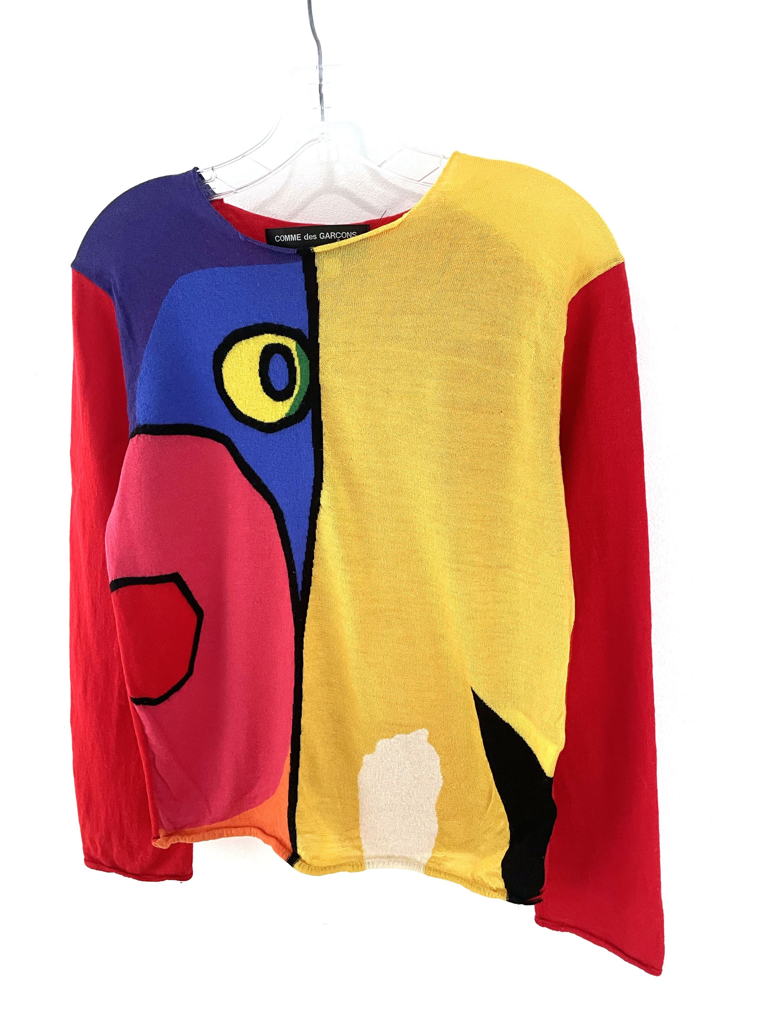 Comme des Garcons Homme Plus 2007 Abstract Face Sweater Size US S / EU 44-46 / 1 - 2 Thumbnail