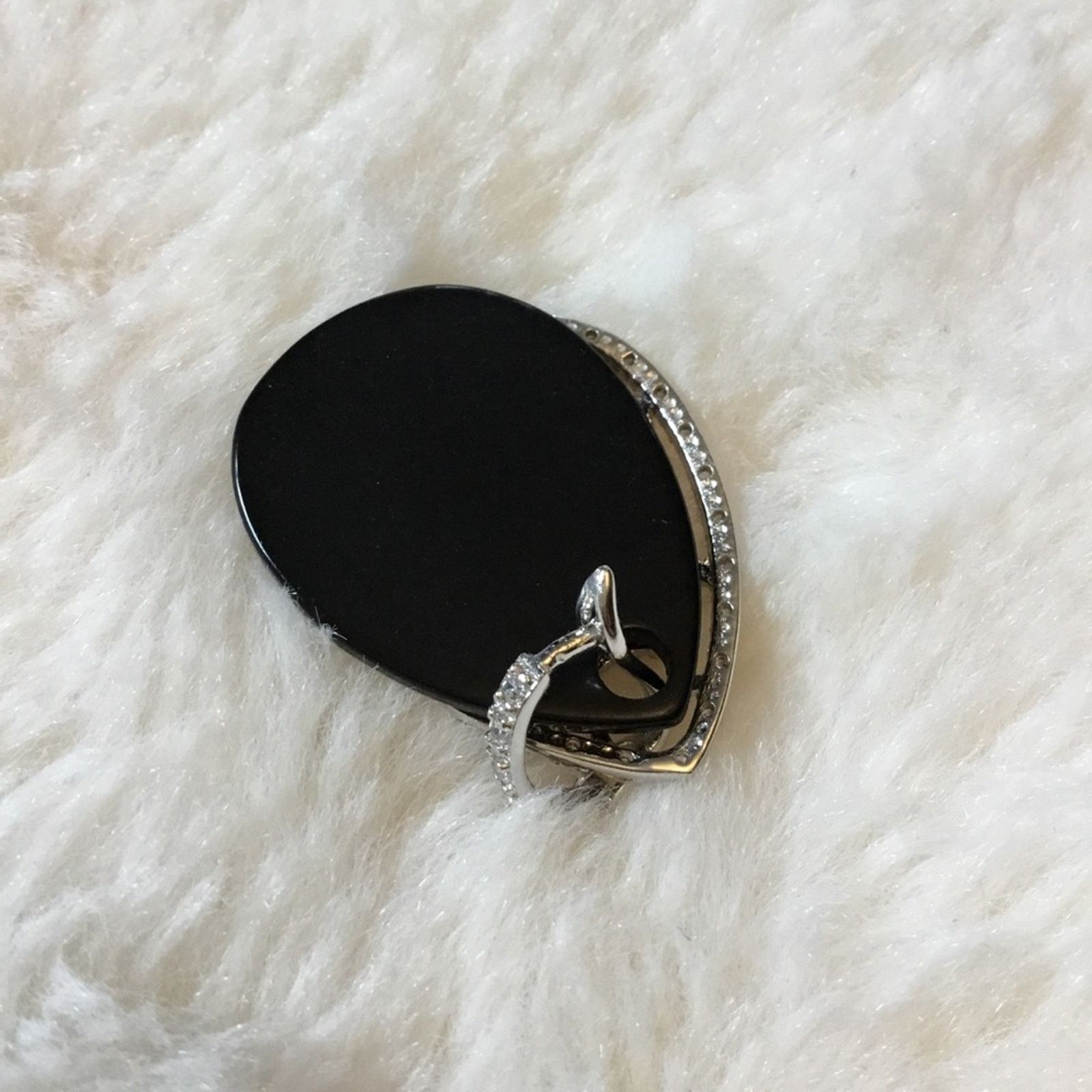 Other Sterling Silver & Black Teardrop Crystal Pendant Size ONE SIZE - 9 Thumbnail